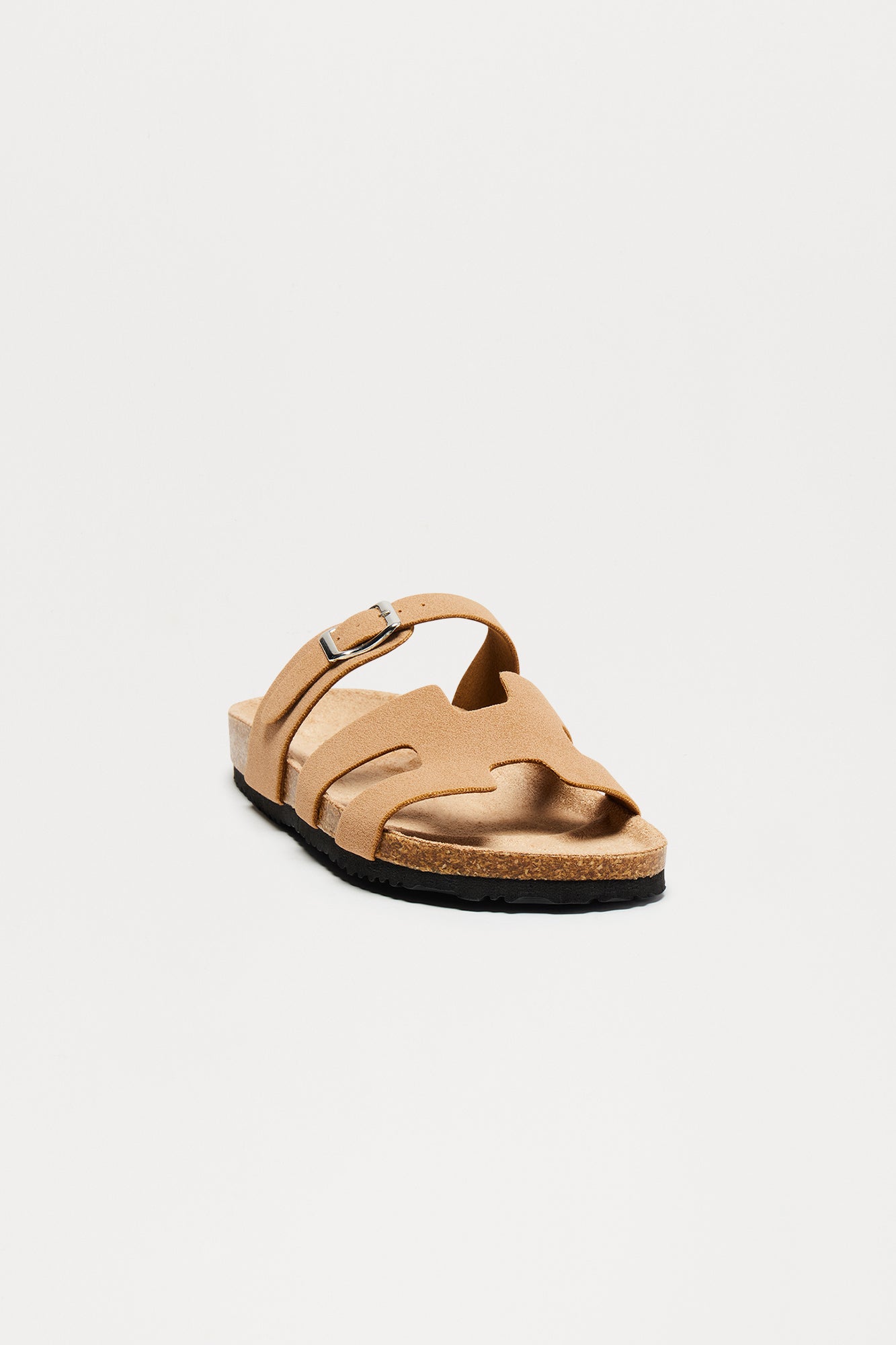 Ethan Buckle Cork Slip On Sandals