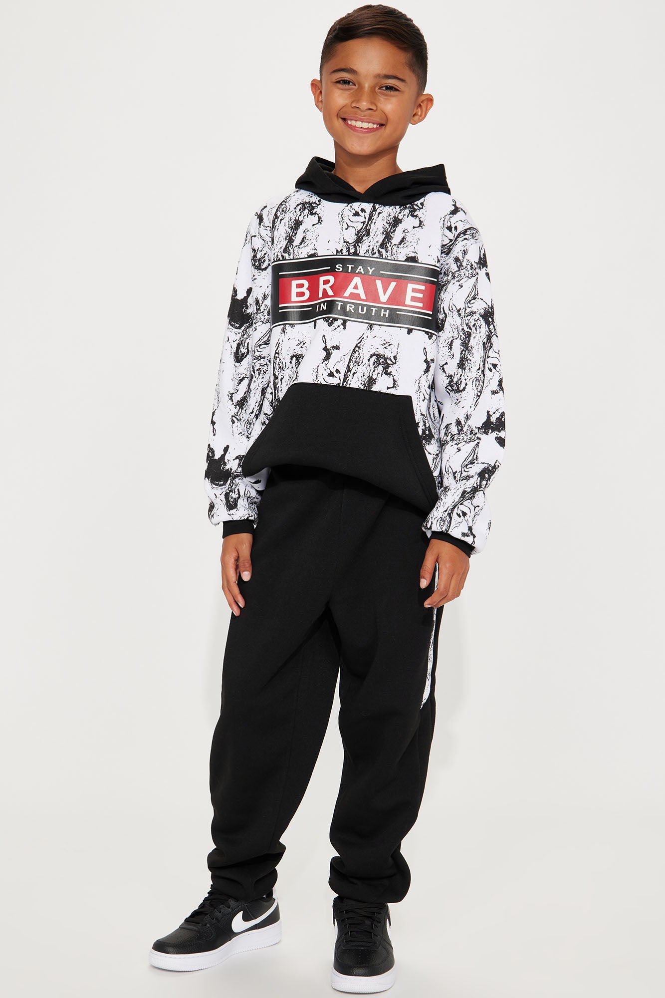 Mini Stay Brave Fleece Jogger Set