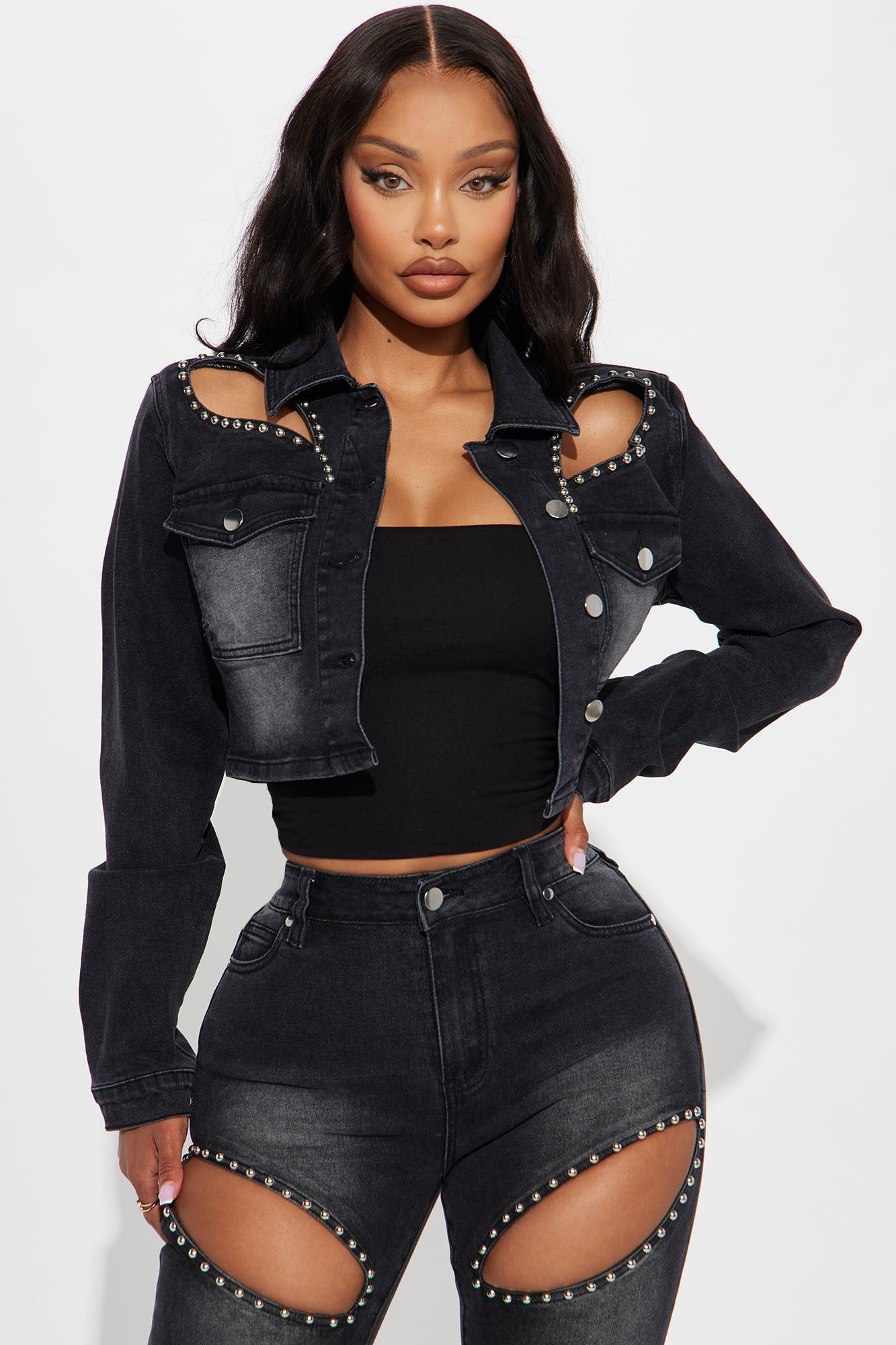 Self Assured Stretch Embellished Denim Jacket