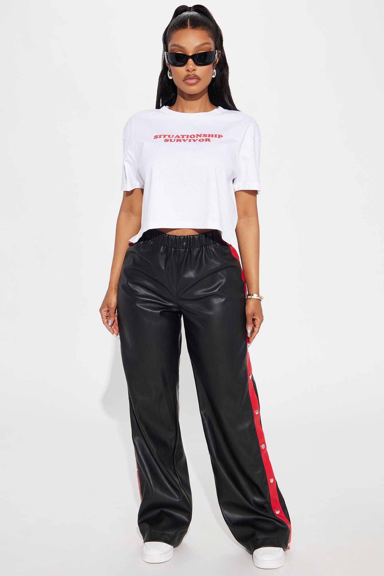 Street Feels Faux Leather Track Pant