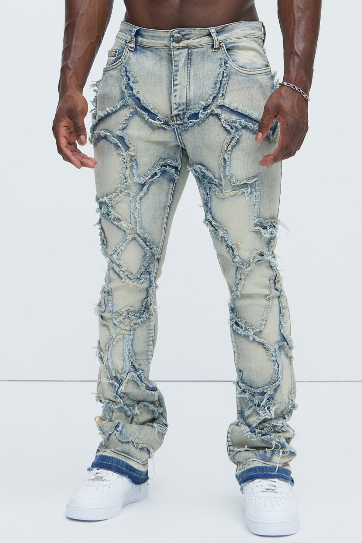 Fray All Ways Stacked Skinny Flare Jeans
