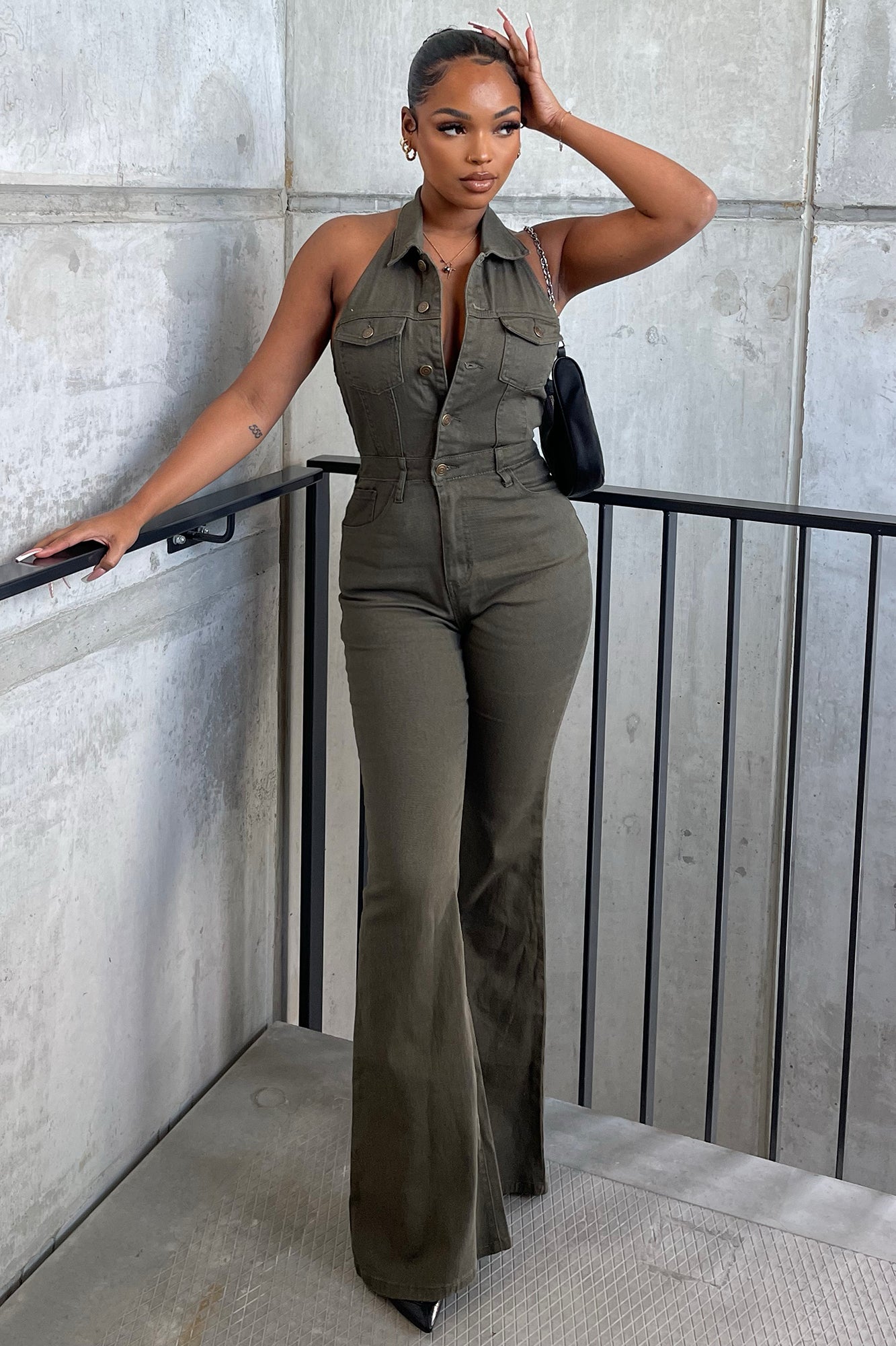Let's Go Party Denim Jumpsuit