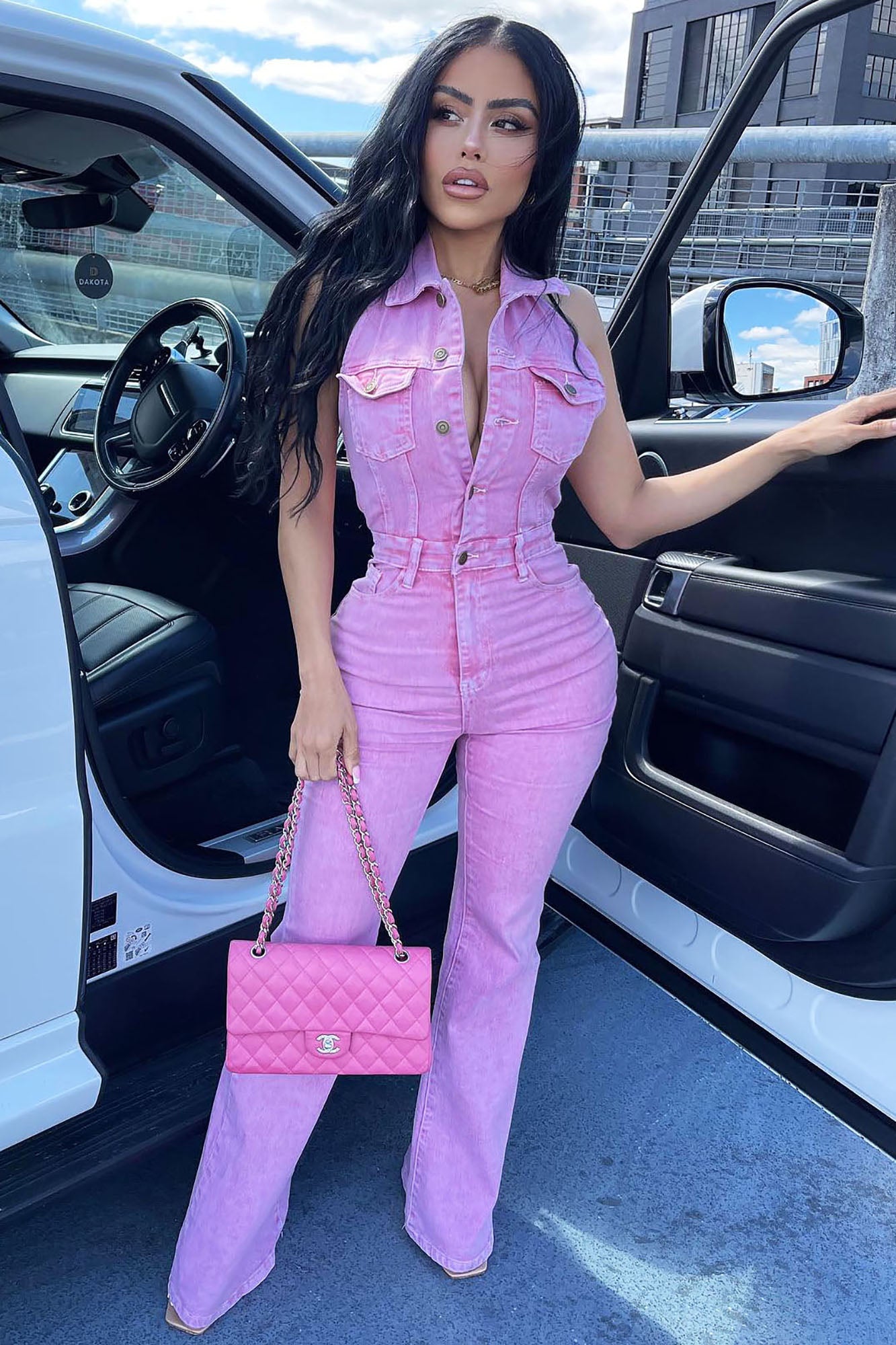 Let's Go Party Denim Jumpsuit