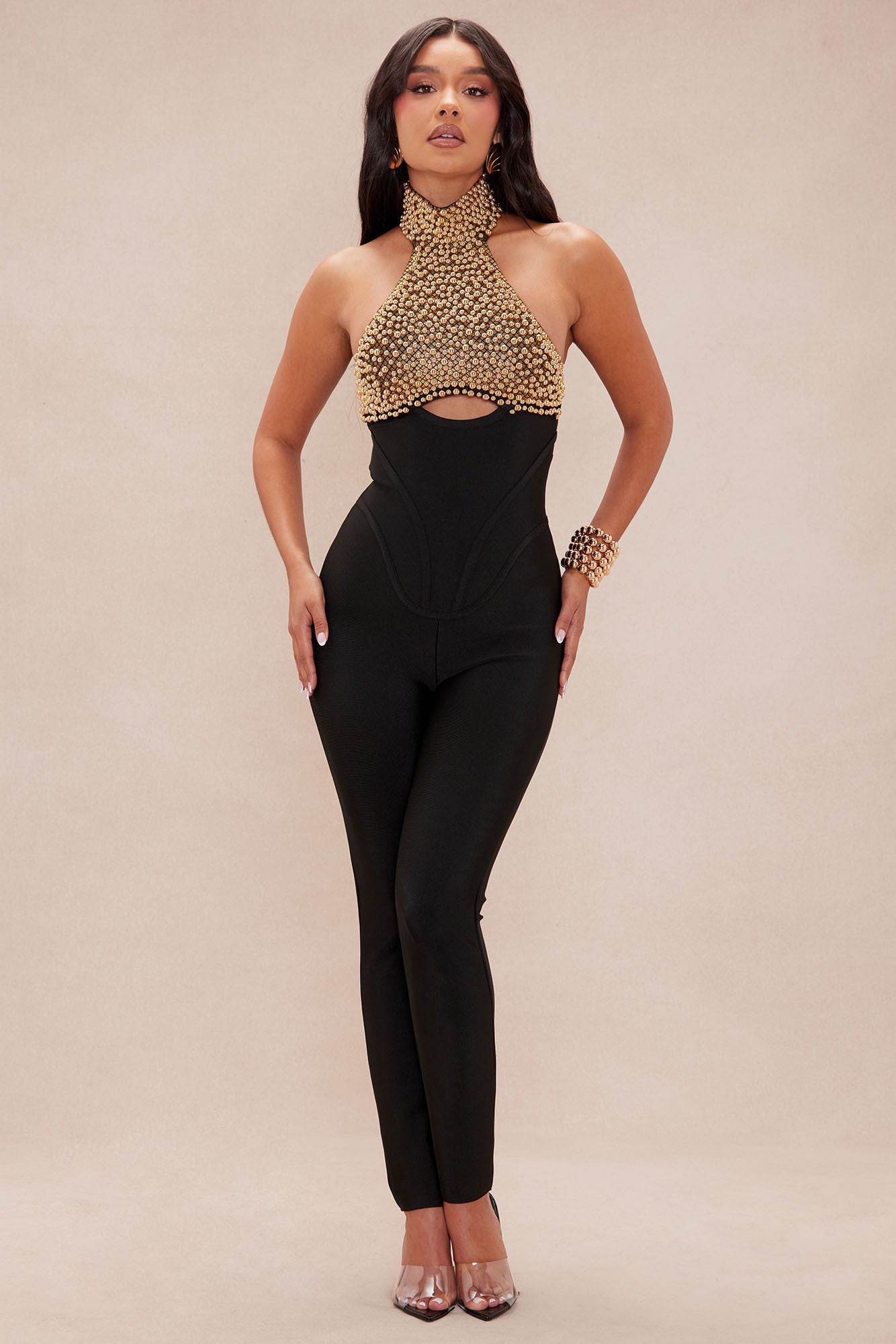 Patricia Embellished Bandage Jumpsuit
