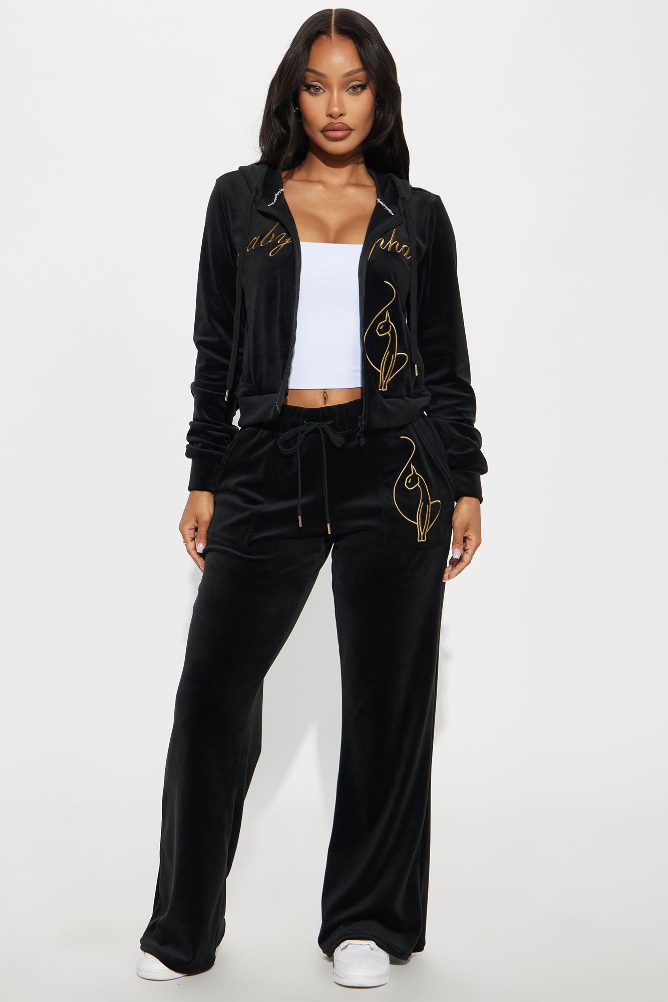 Baby Phat Classic Velour Wide Leg Pant