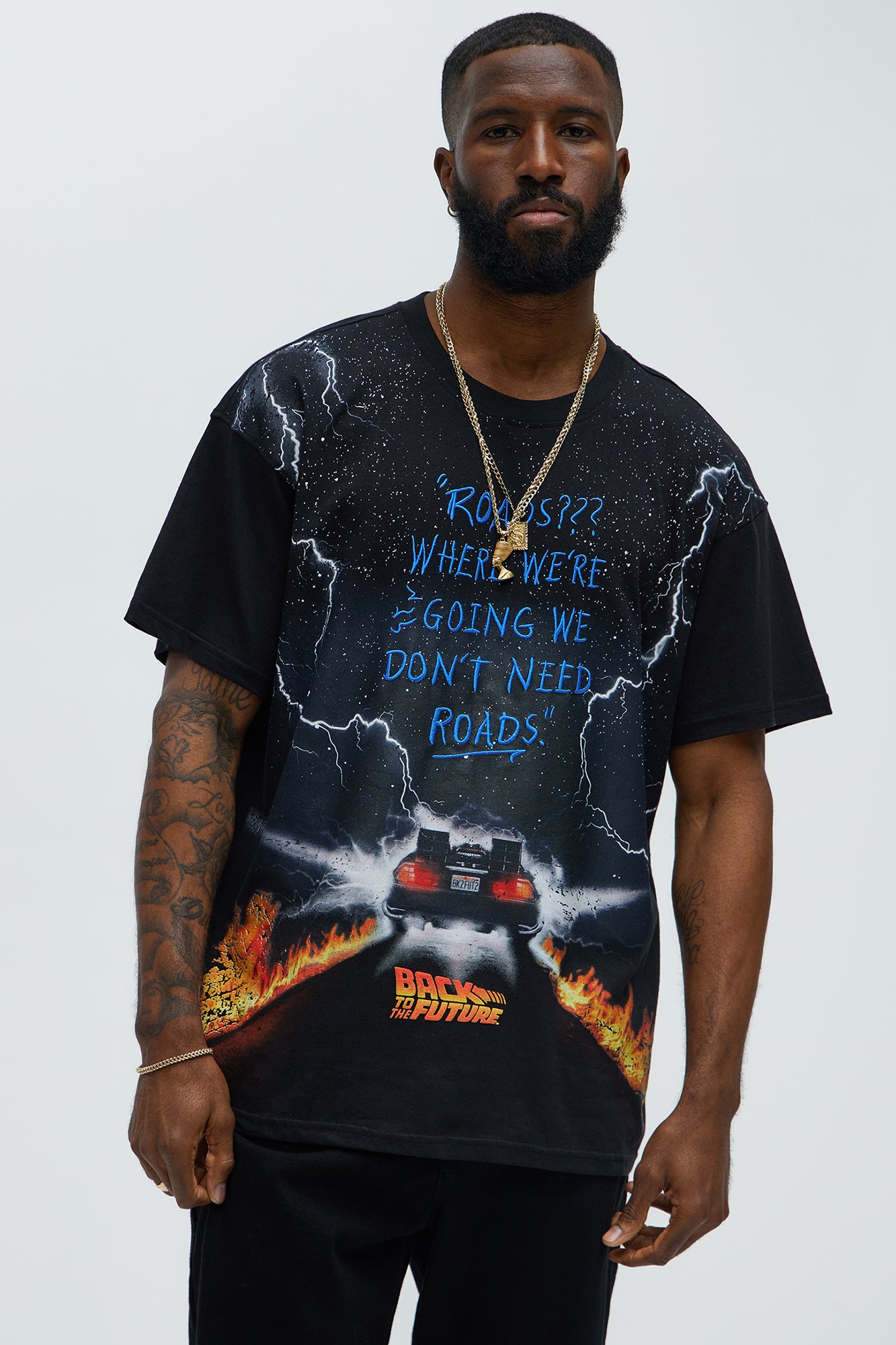 Back To The Future Roads Oversized Short Sleeve Tee
