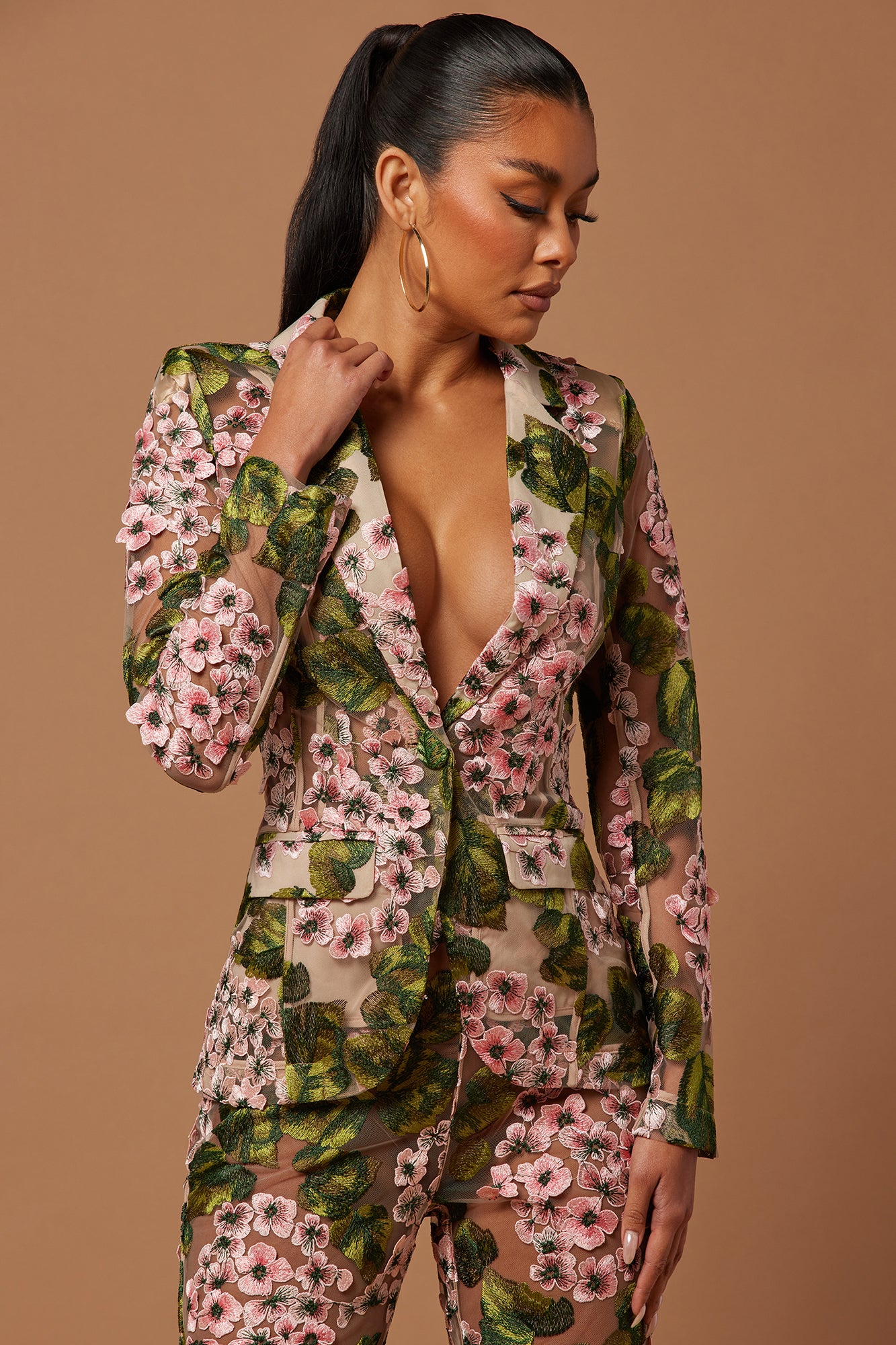 Elodie Floral Embroidered Blazer