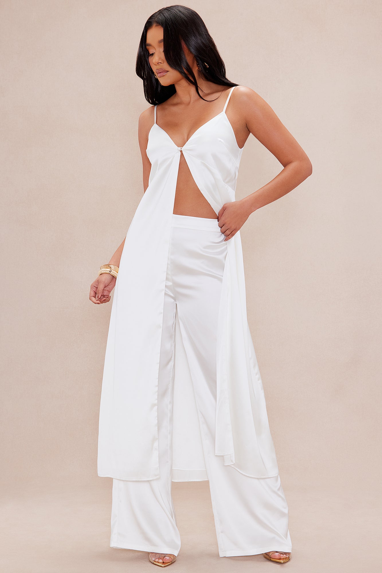 Gianina Flyaway Satin Pant Set