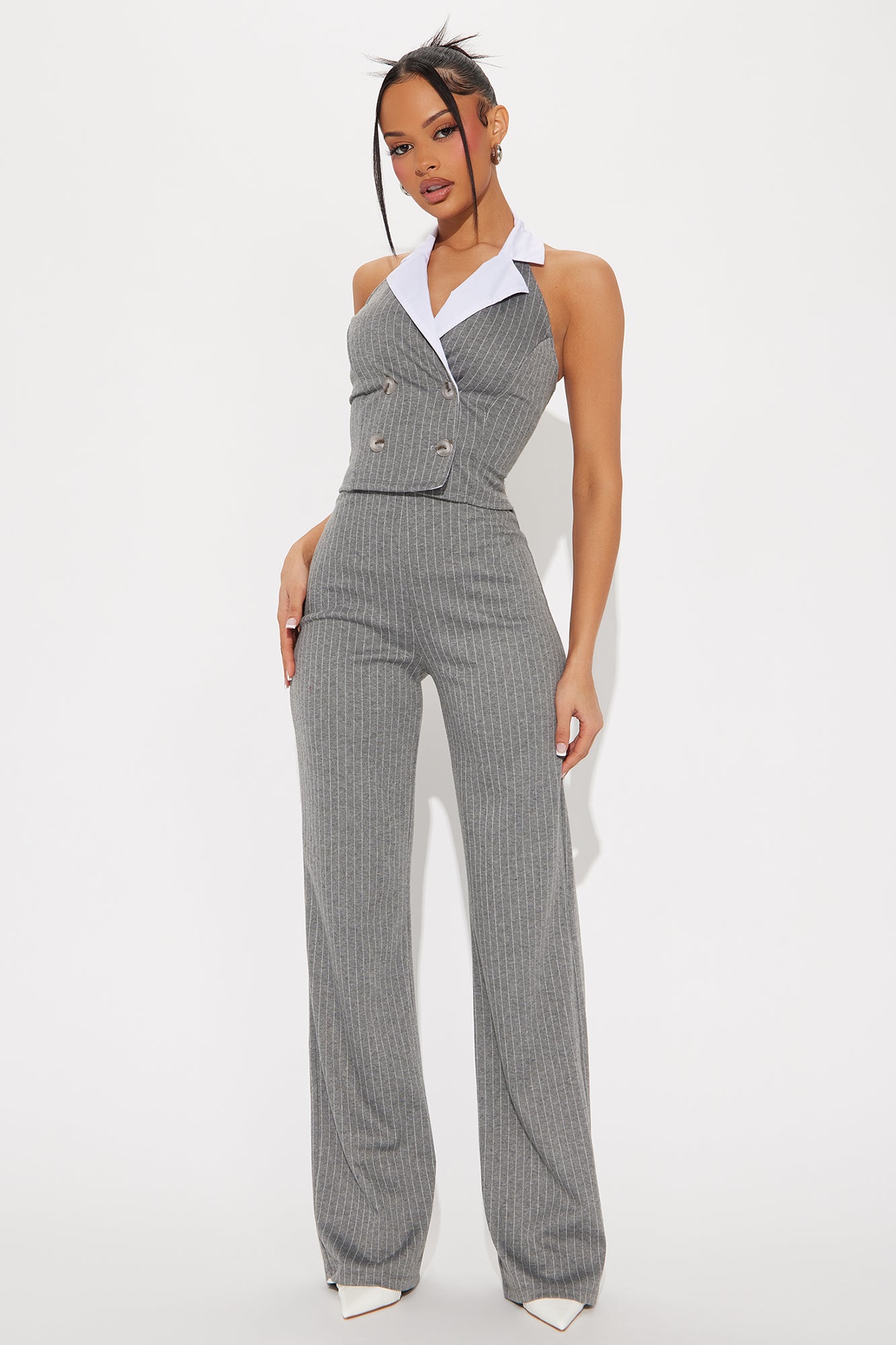 Melania Pinstripe Jumpsuit