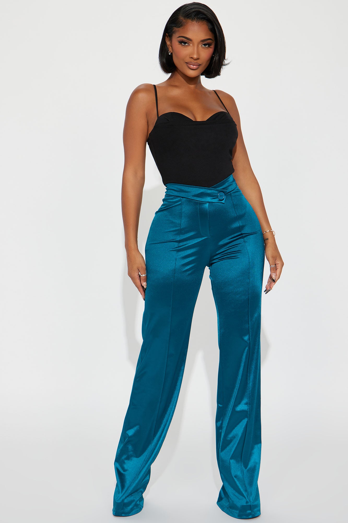 Call It Even Wide Leg Satin Dress Pants