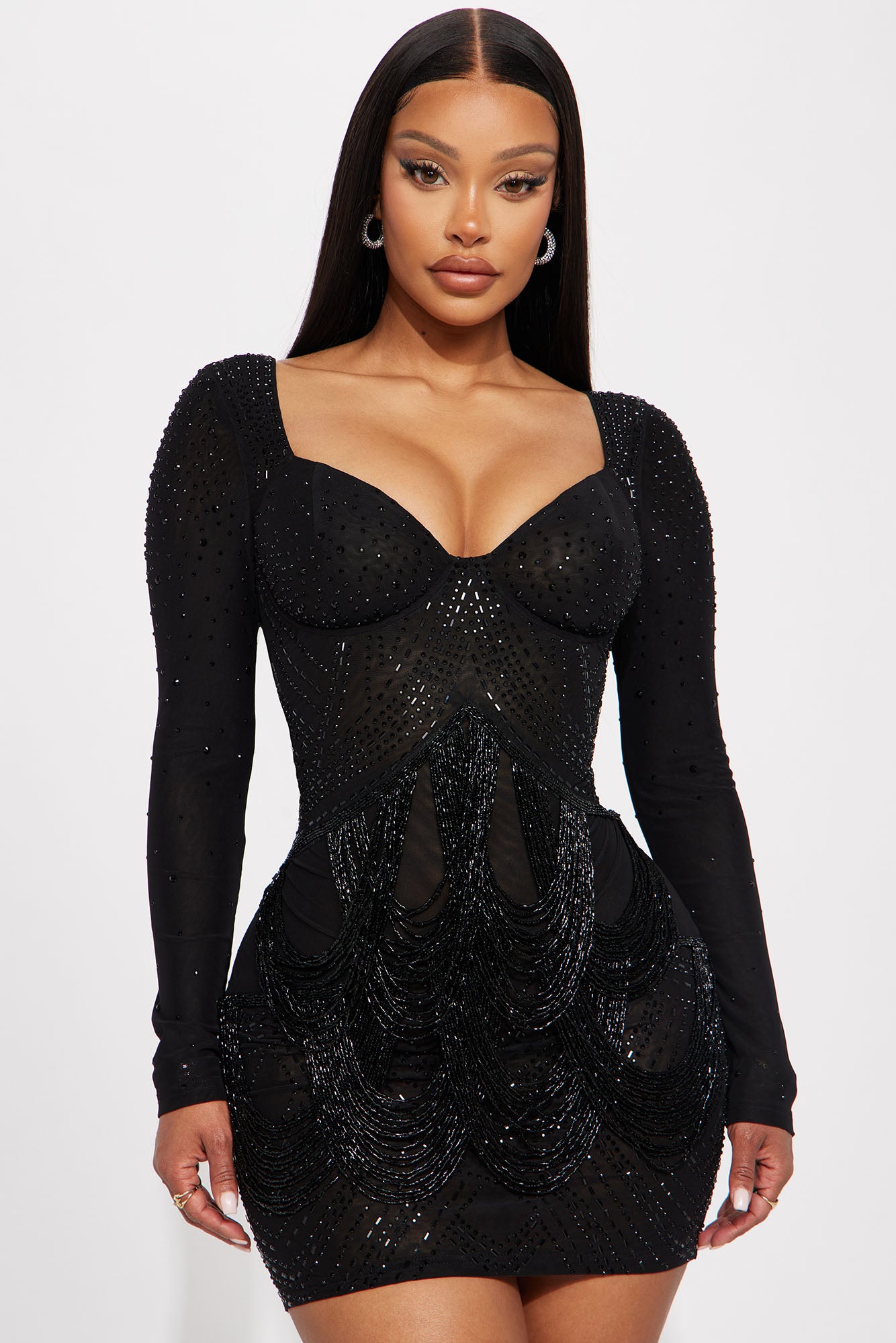 Celeste Rhinestone Mini Dress