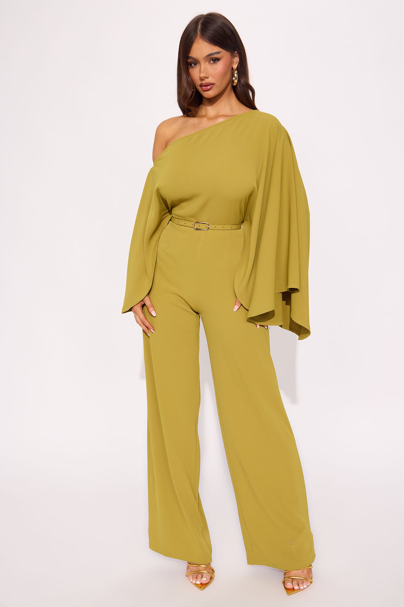 Meeting Adjourned Long Sleeve Belted Jumpsuit