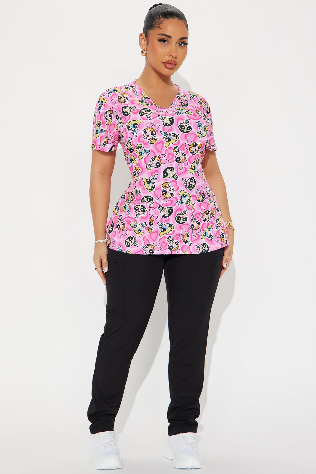 Love Power Puff Girls Uniform Scrub Top