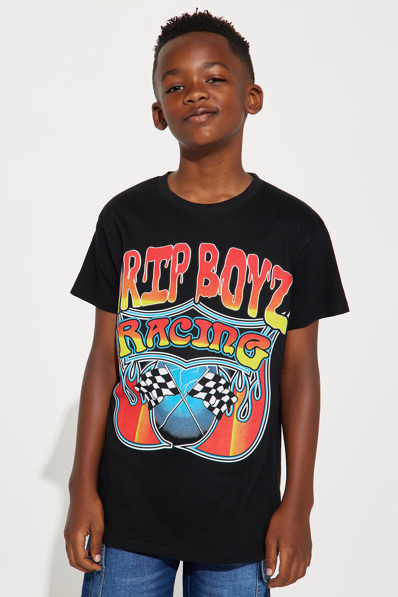 Mini Drip Boyz Racing Graphic Short Sleeve T-Shirt