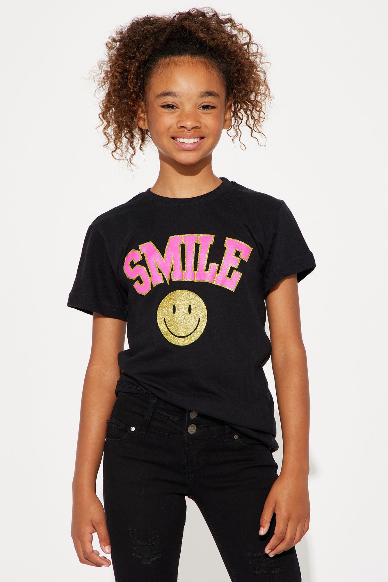 Mini Glitter Smile Short Sleeve Tee