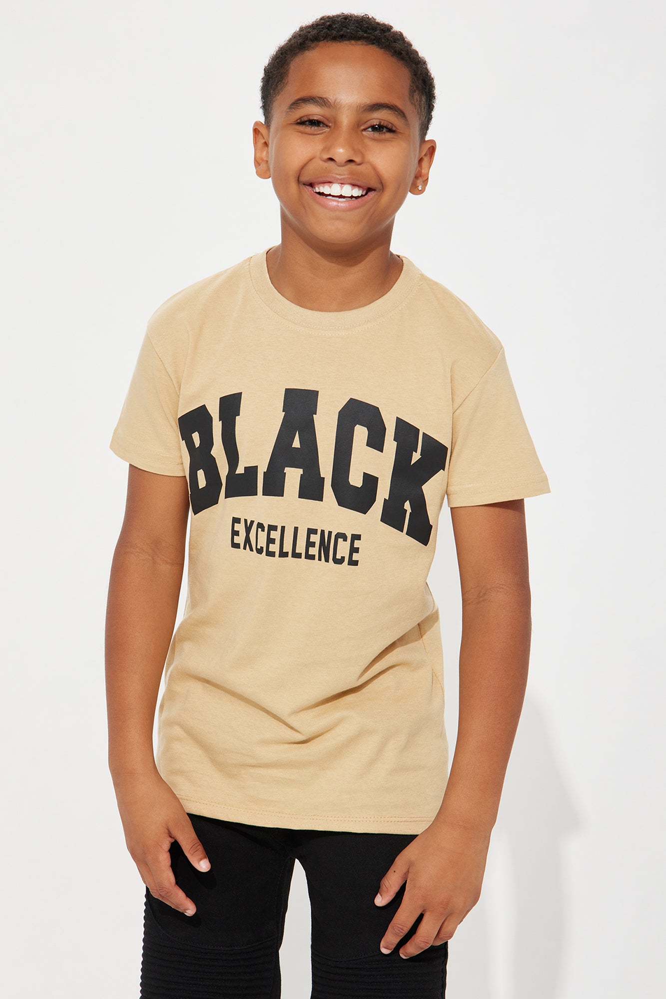 Mini Black Excellence Varsity Short Sleeve Tee