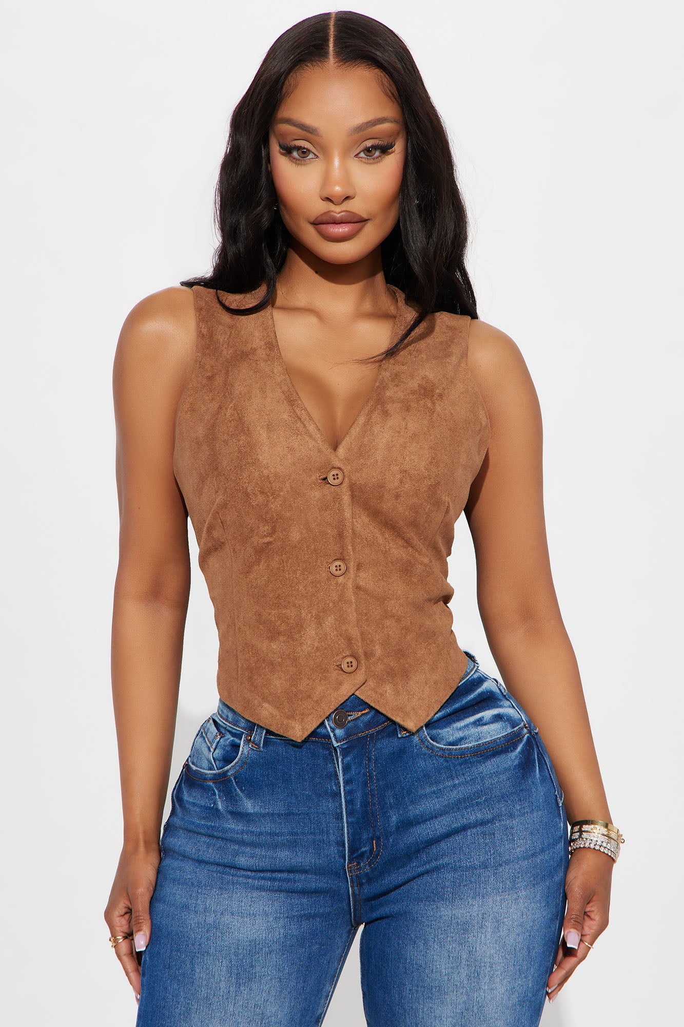 Florin Faux Suede Vest Top