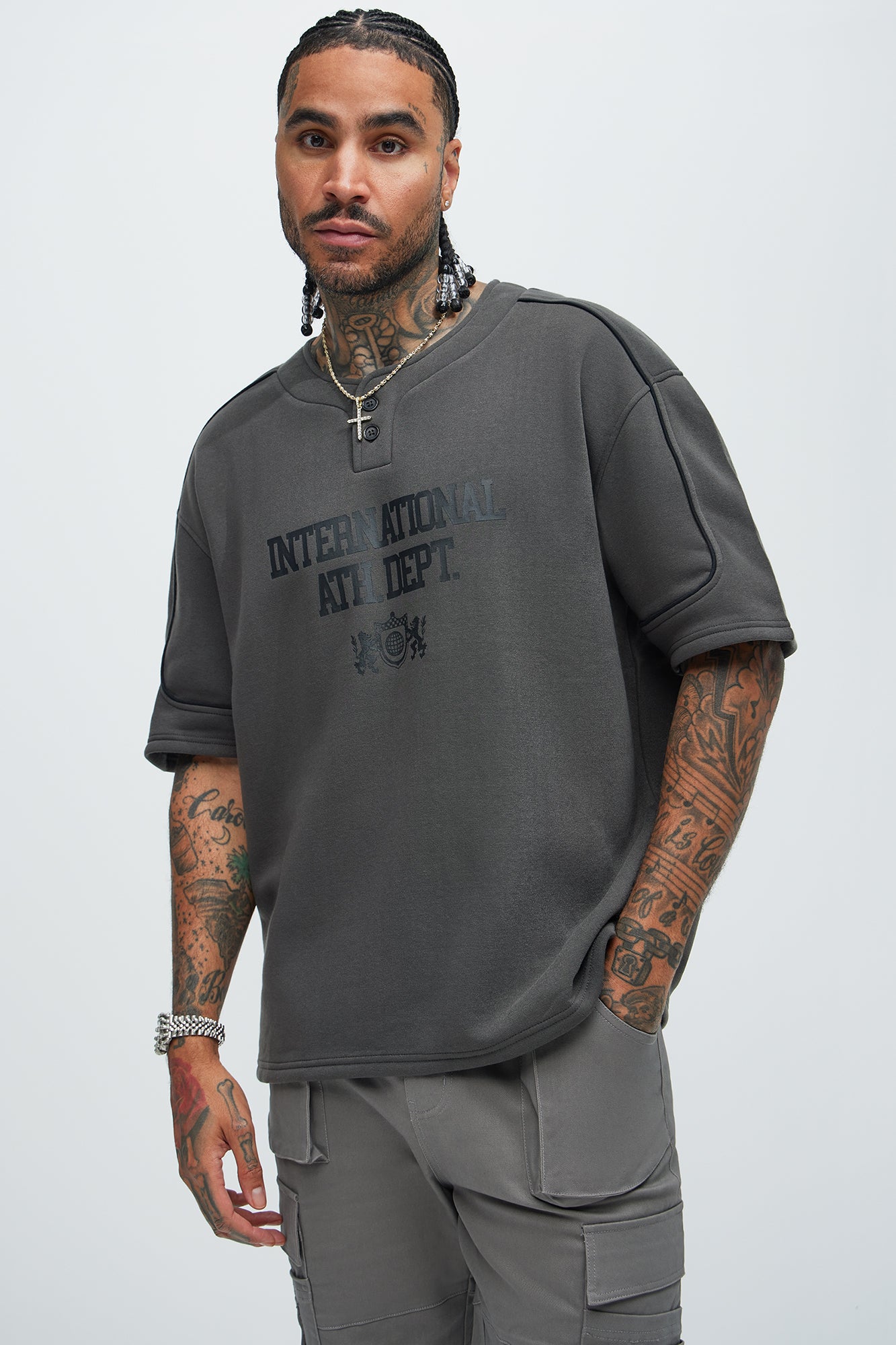International Athletics Short Sleeve Henley