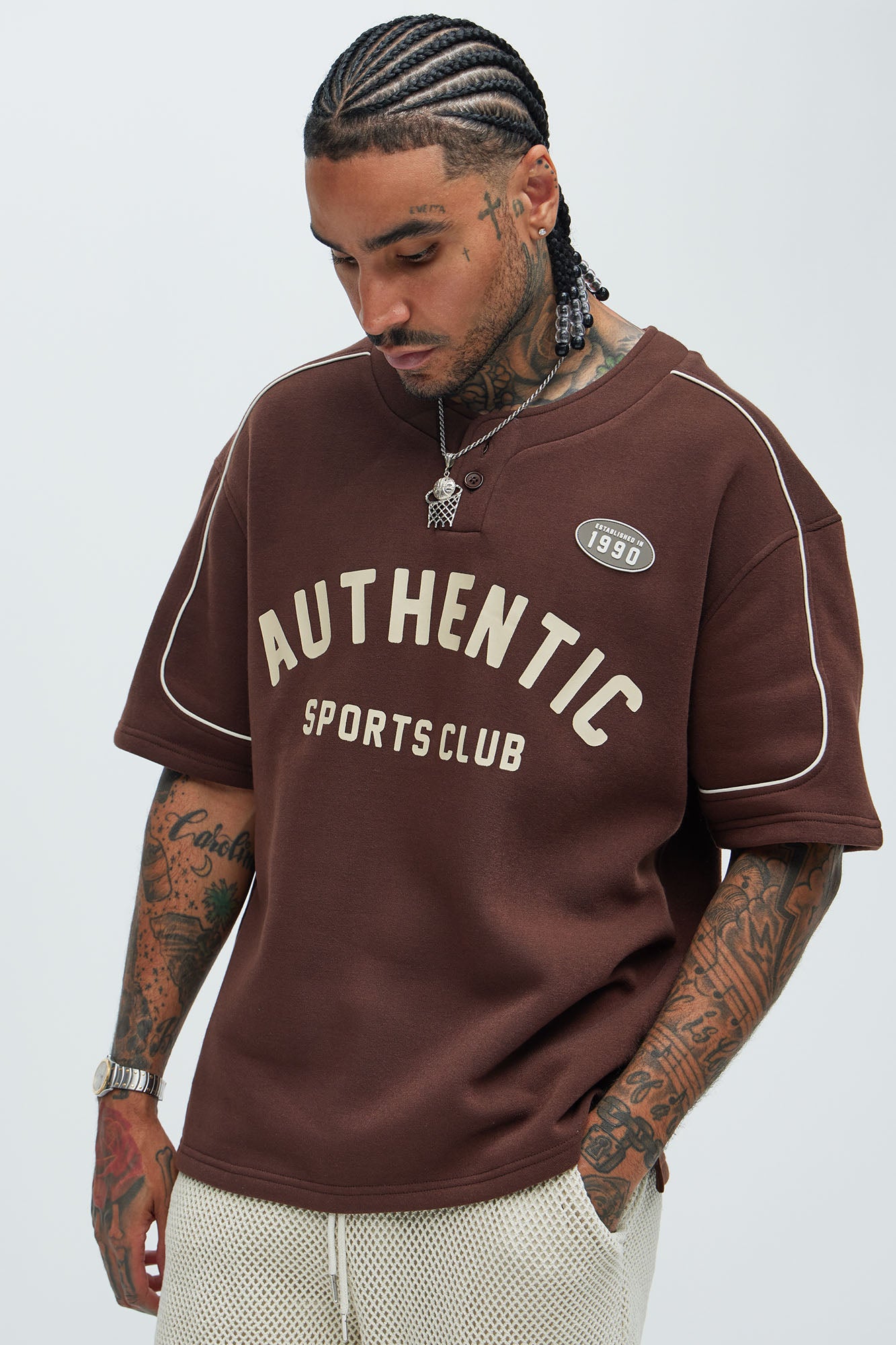 Athletics Sports Club Short Sleeve Henley