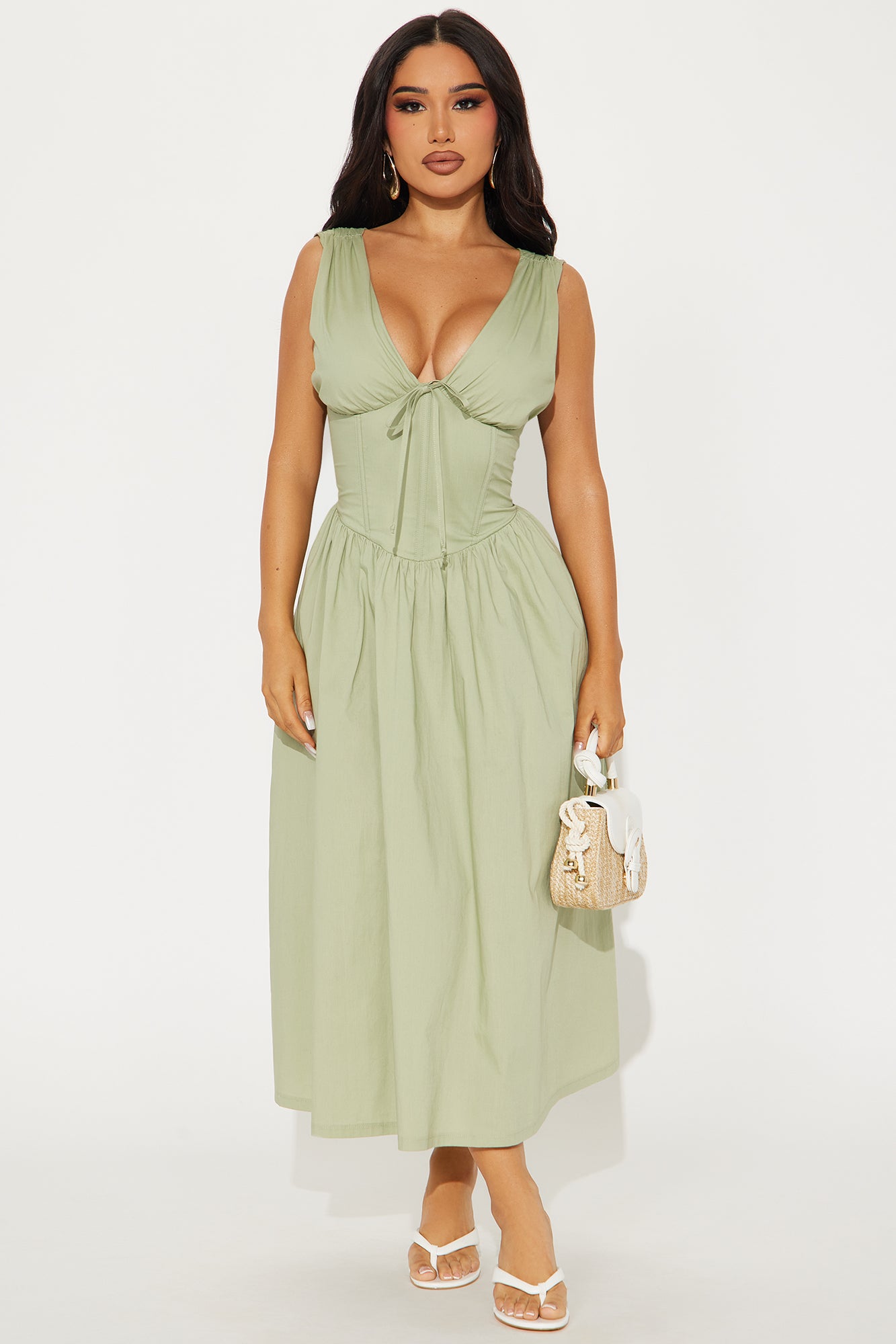 Georgina Stretch Poplin Midi Dress