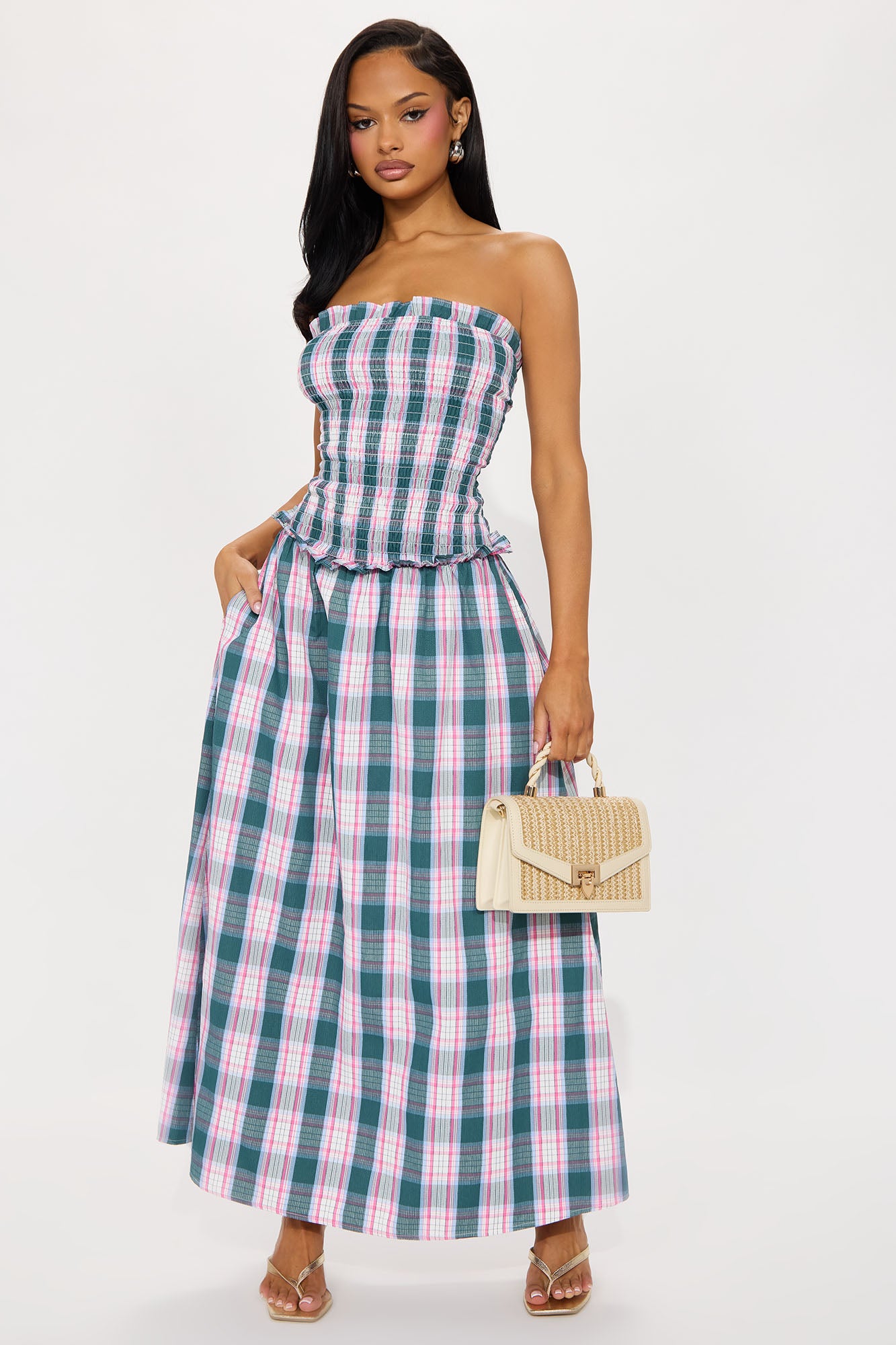 Addison Plaid Maxi Dress