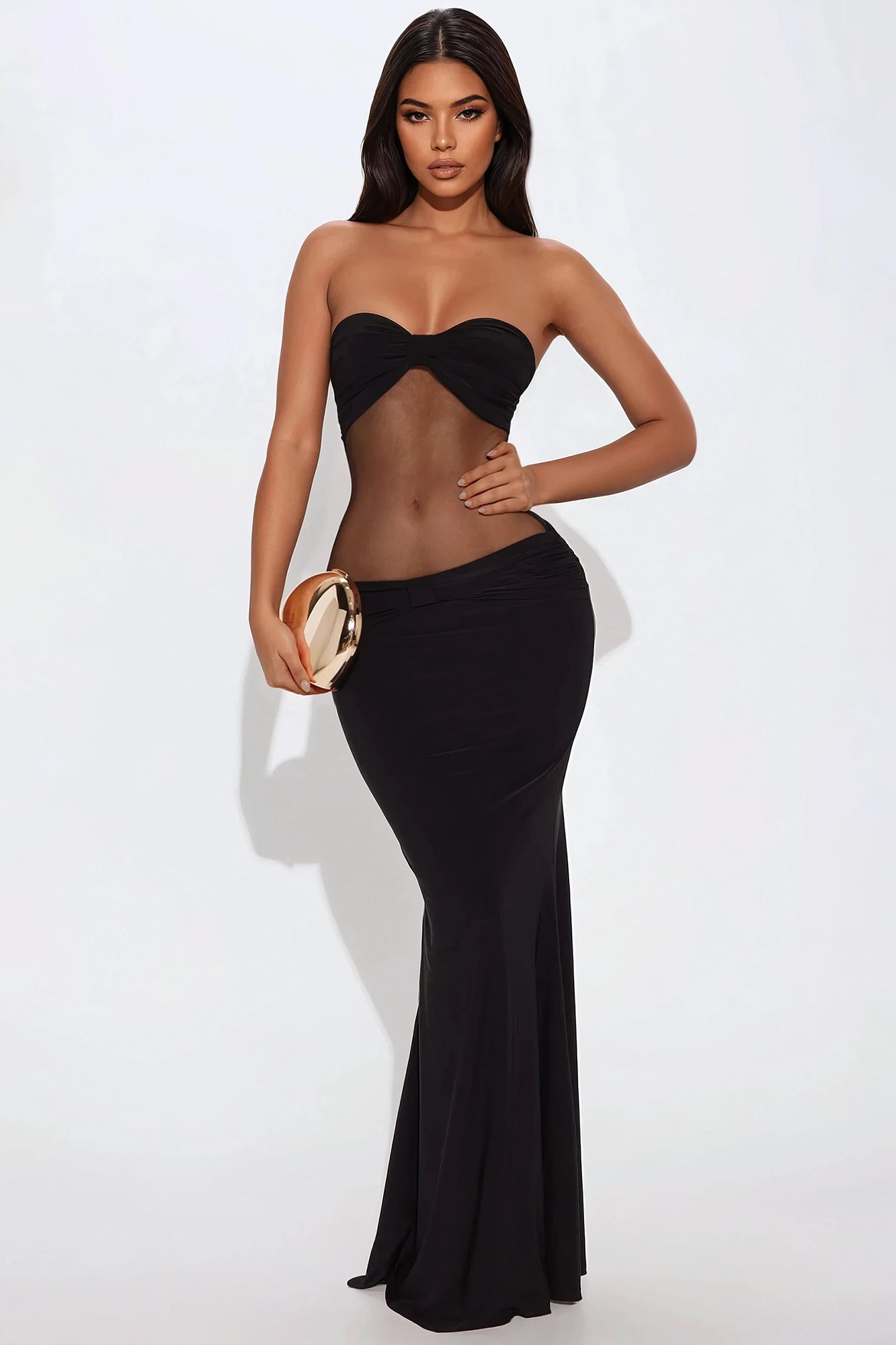 Elena Sheer Mesh Maxi Dress