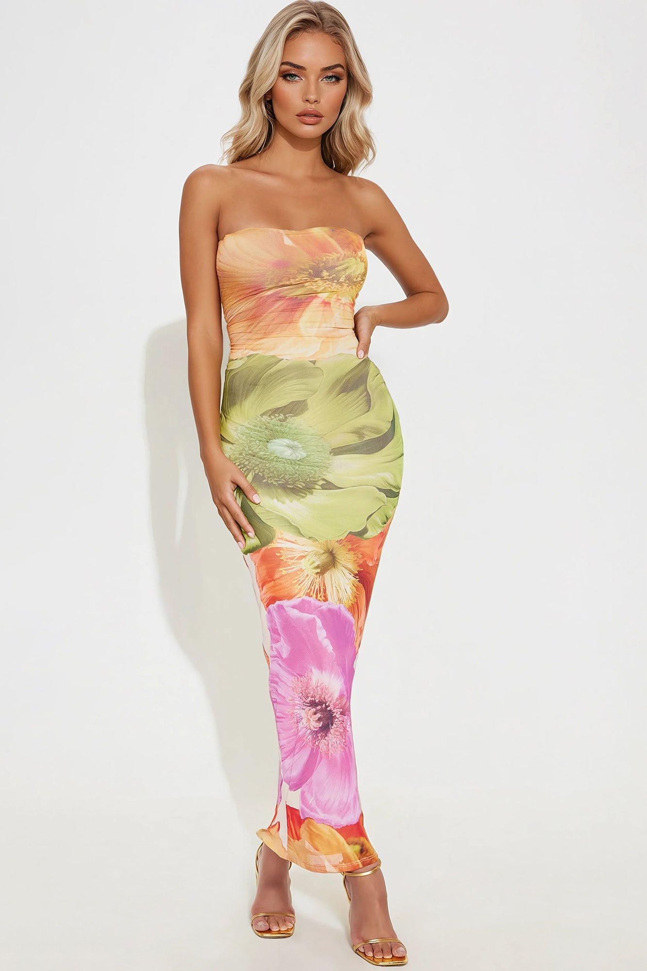 Becka Floral Mesh Maxi Dress