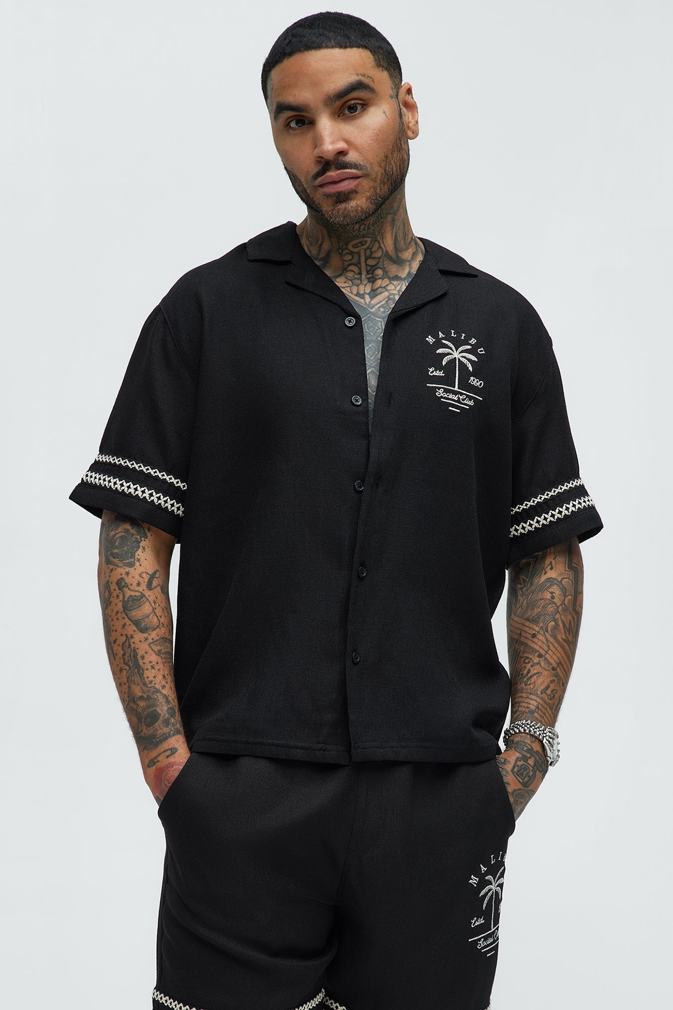 Zephyr Short Sleeve Graphic Button Down