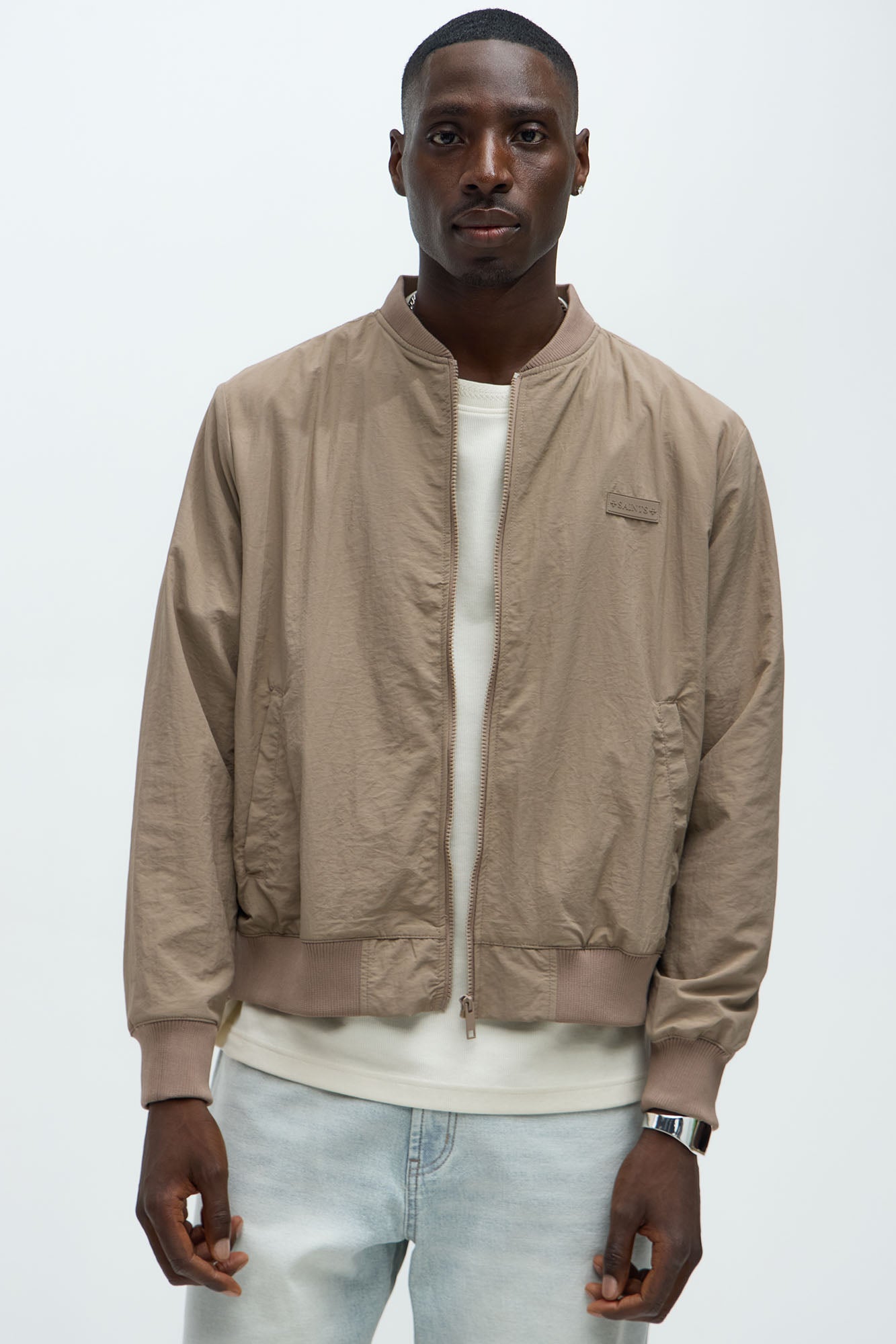 Miles Nylon Full Zip Bomber Jacket