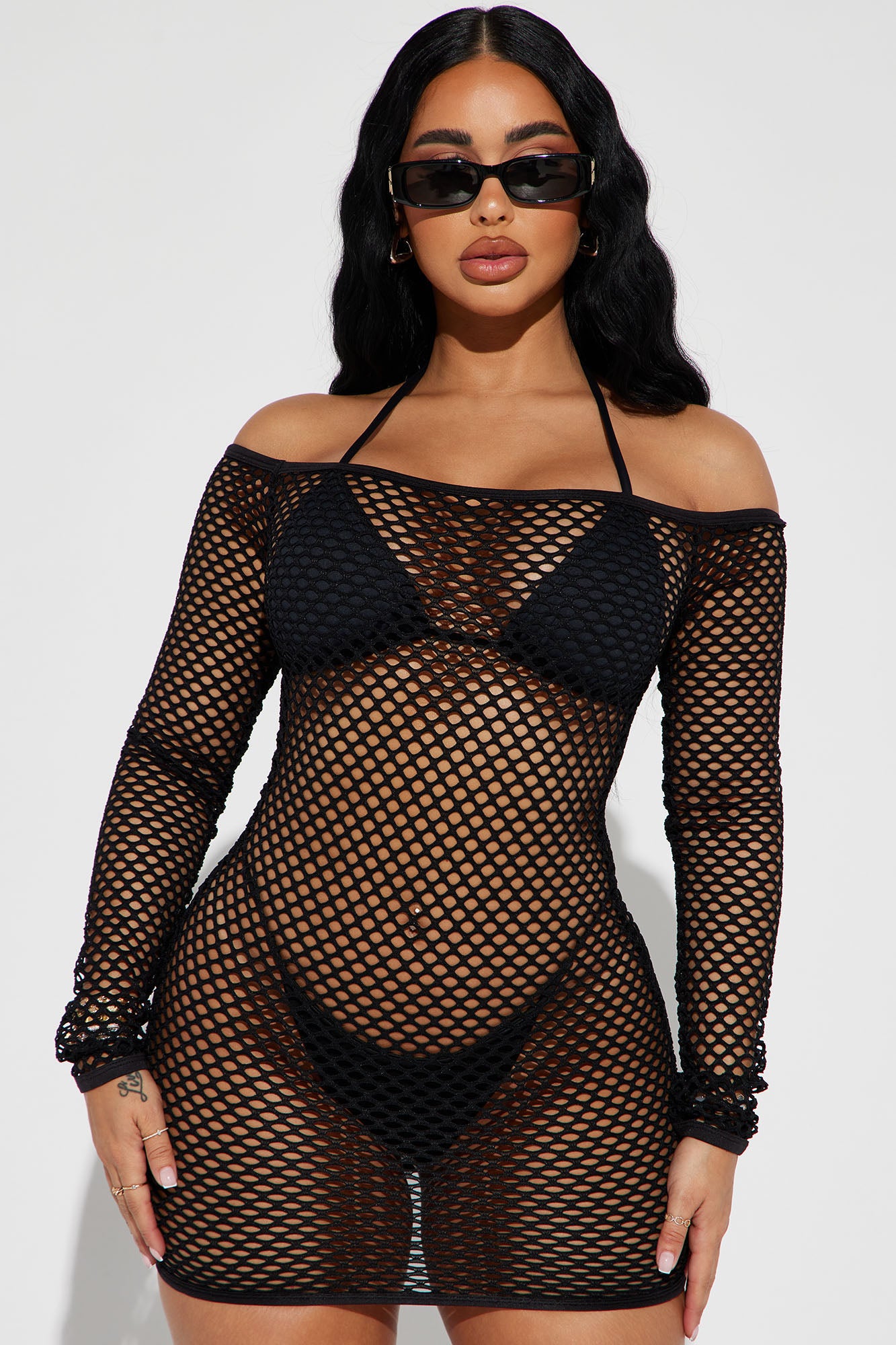 Beach Please Fishnet Dress Cover Up