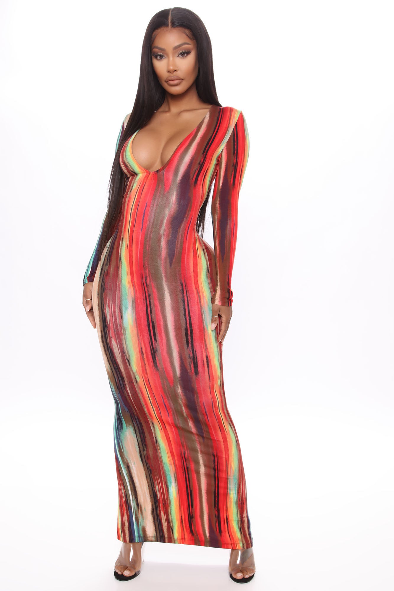 Work Of Art Long Sleeve Maxi Dress