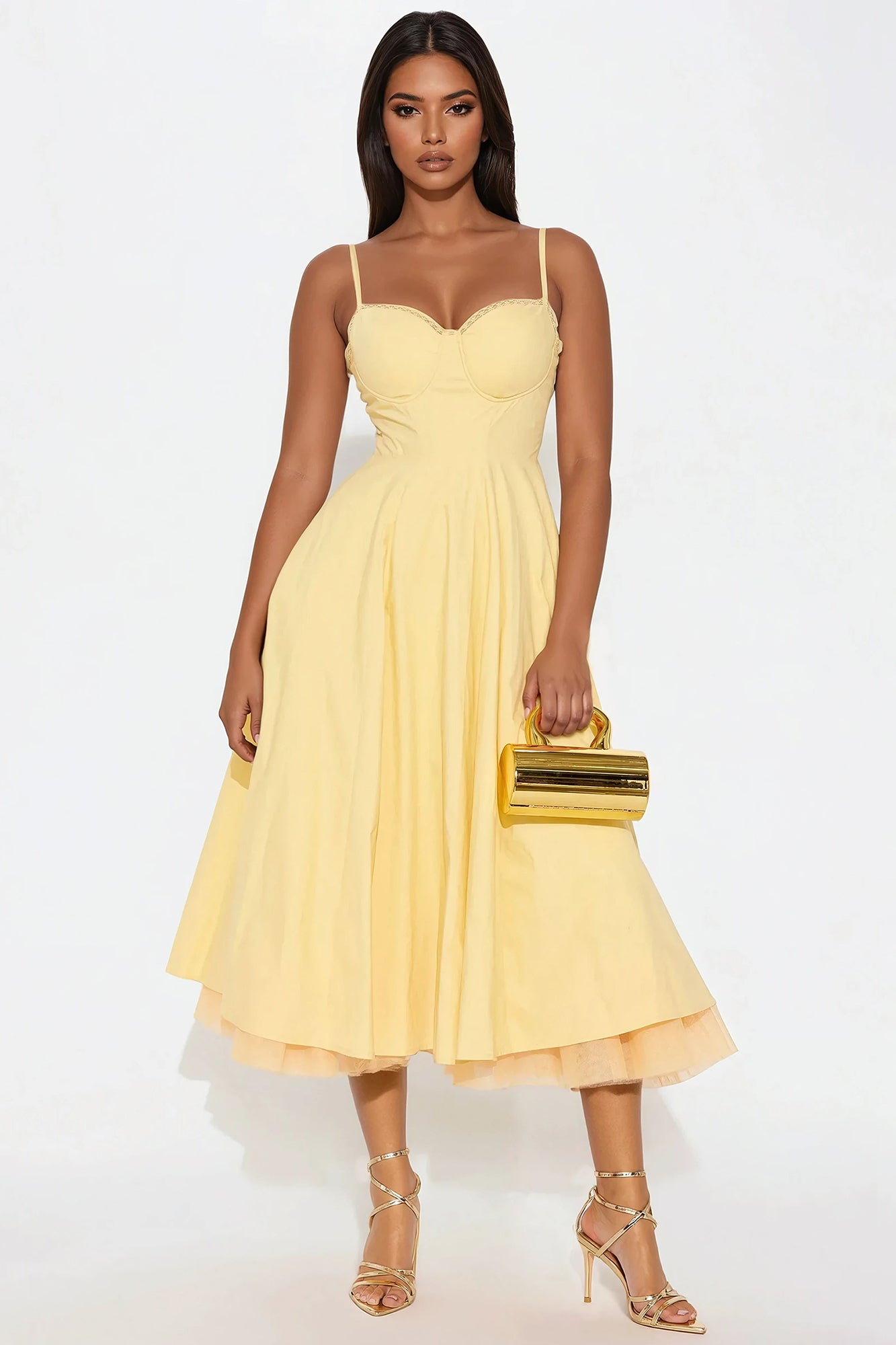 Daya Corset Poplin Midi Dress