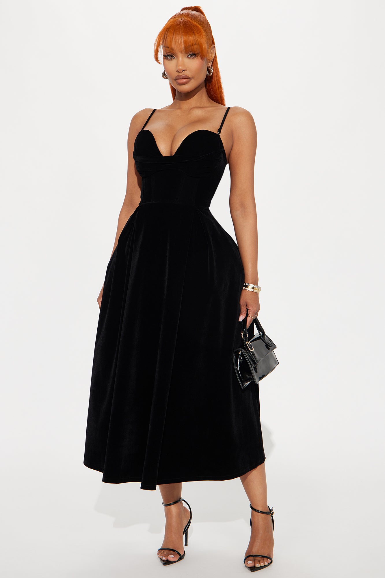 Head Over Heels Velvet Midi Dress