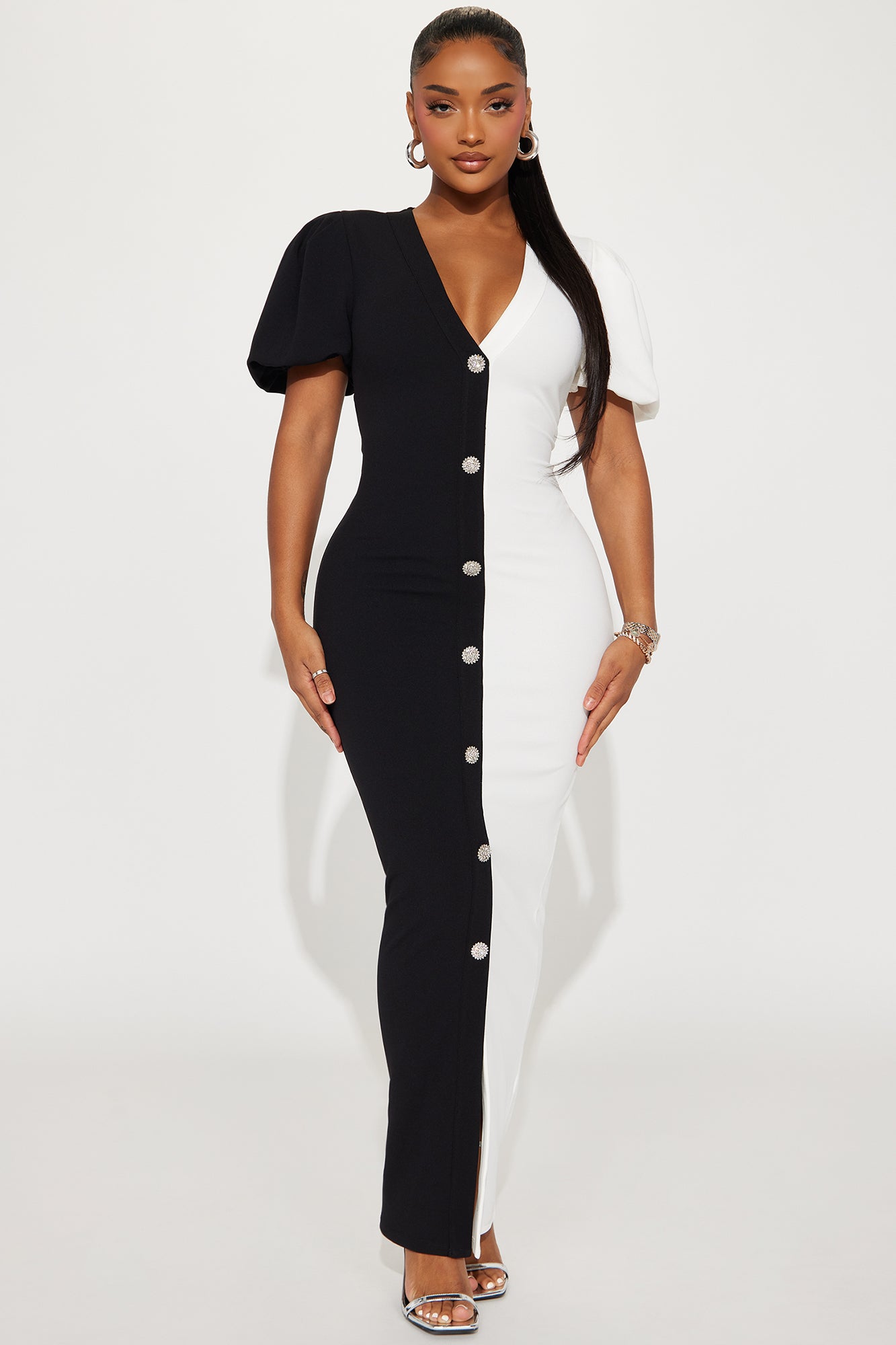 Perfect Illusion Crepe Maxi Dress
