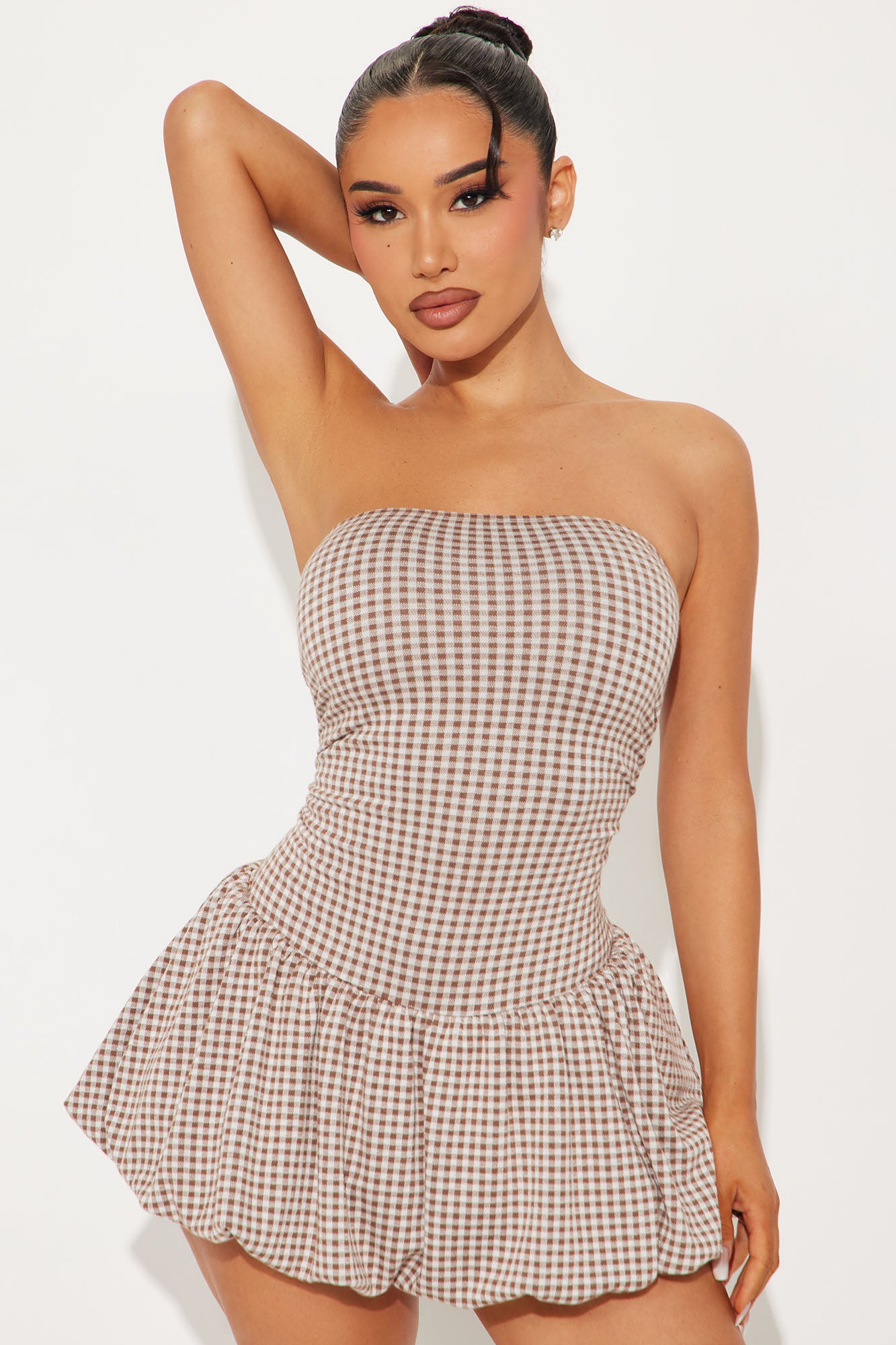 Dahlia Gingham Bubble Mini Dress