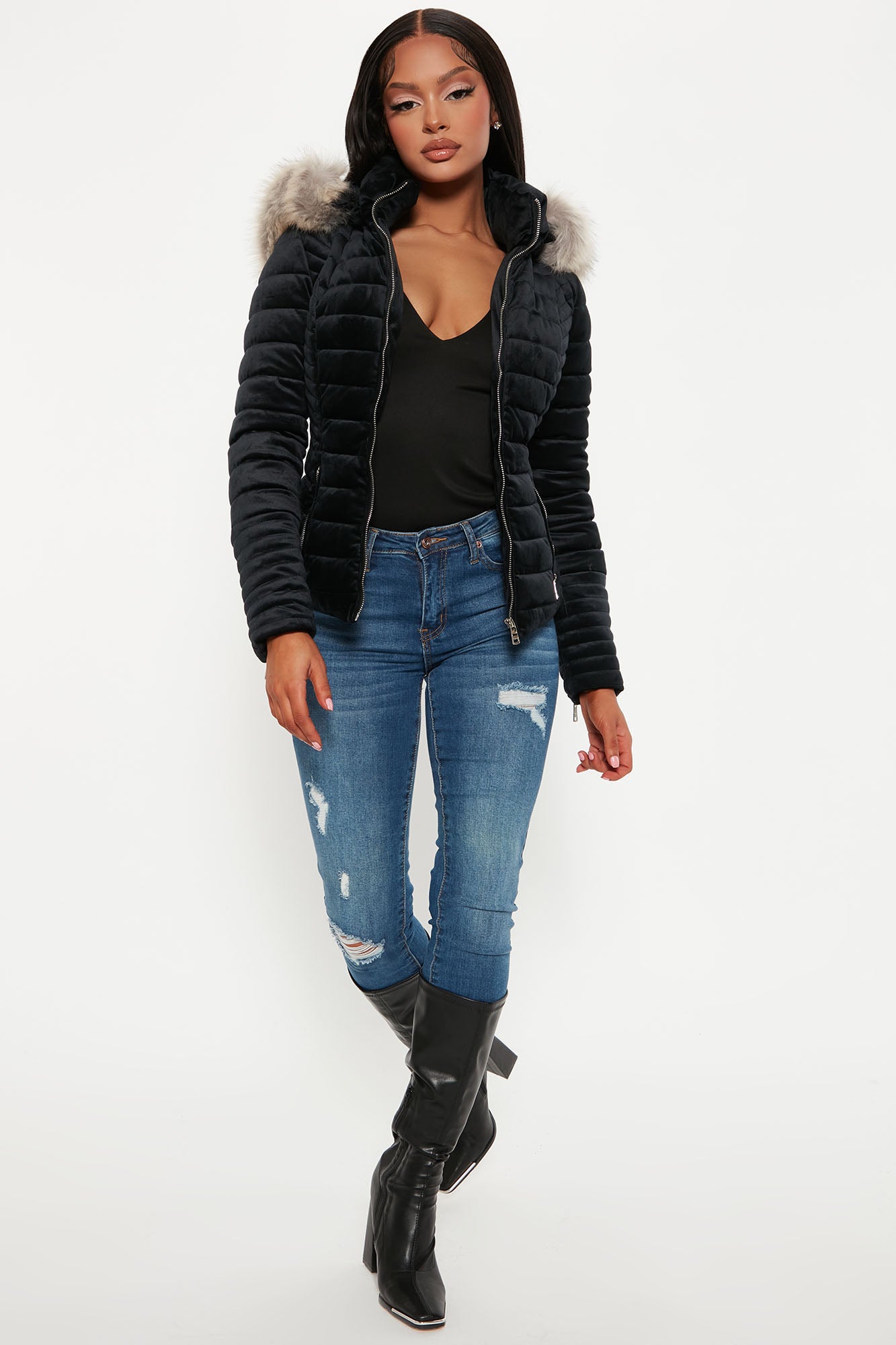 Always Ready Velvet Puffer Jacket