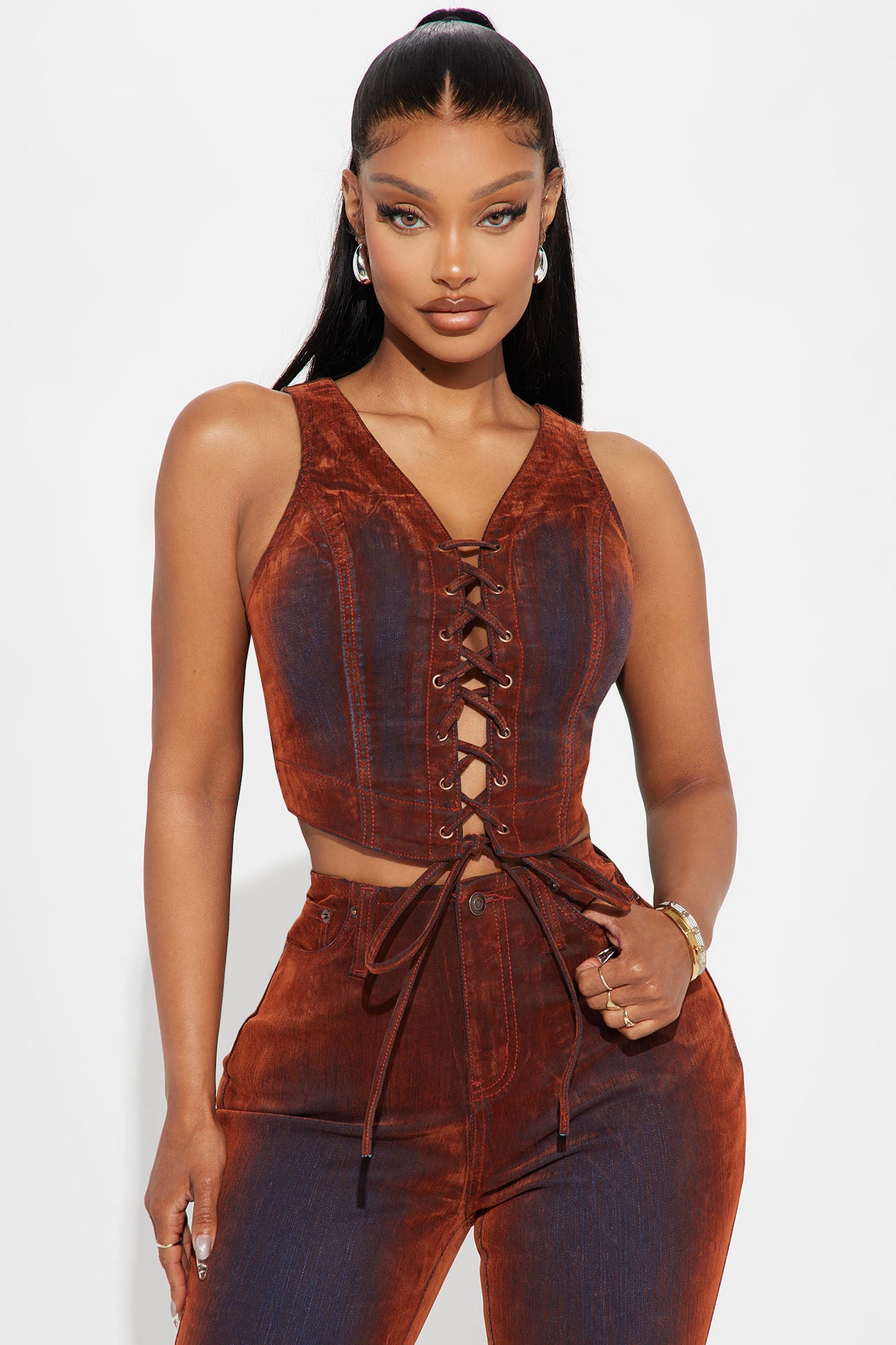 They're Not Like Us Stretch Velvet Denim Vest