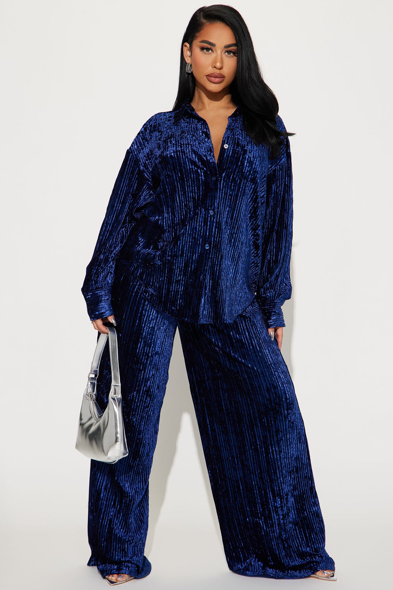 Leighton Velvet Plisse Pant Set