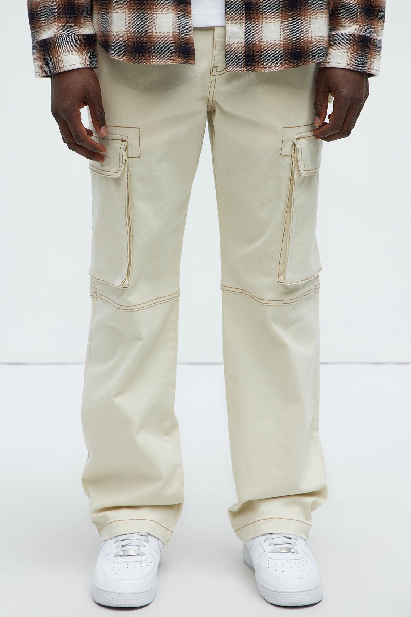 Stay In Lane Contrast Stitch Cargo Pants
