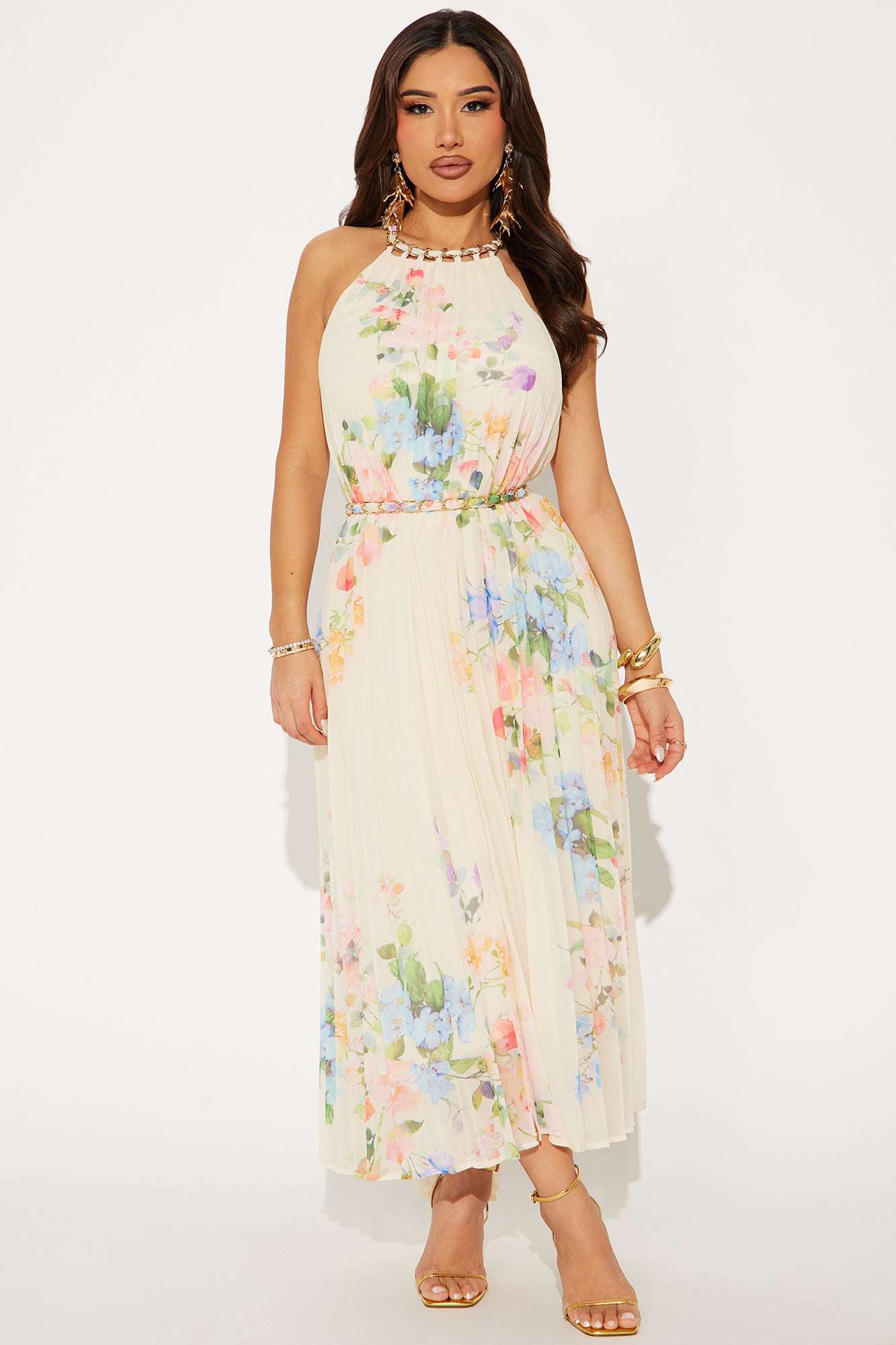 Garden Party Pleated Maxi Dress