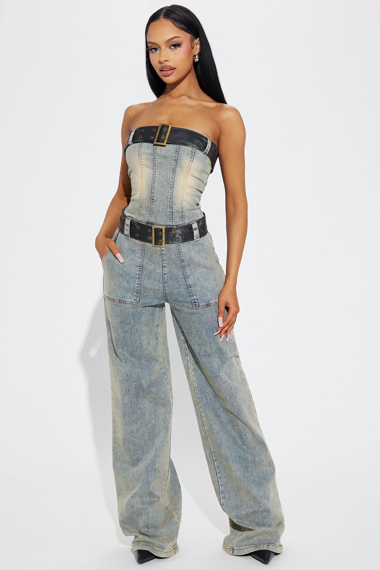 Waiting Game Denim Jumpsuit