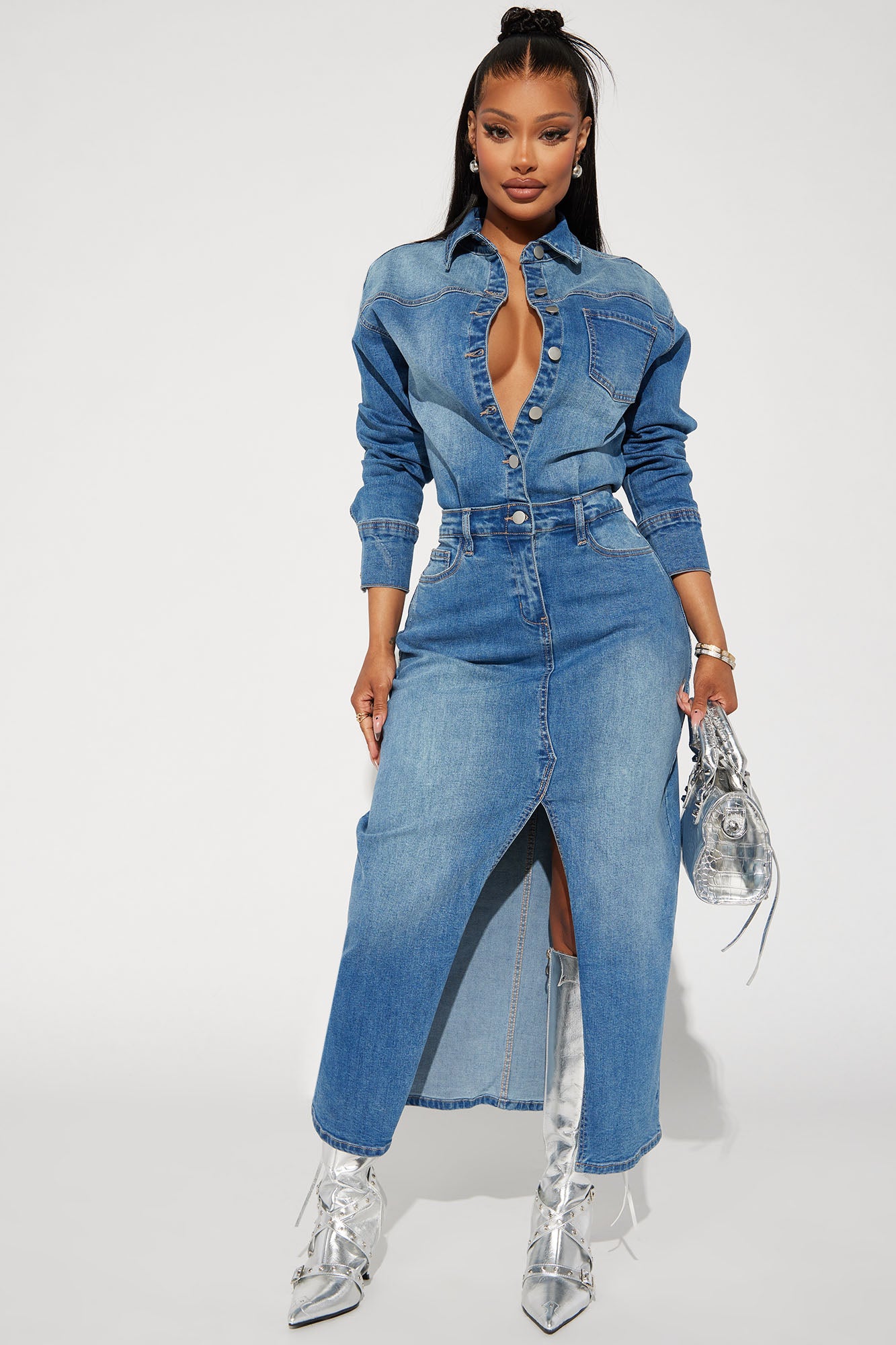 Naomi Denim Maxi Dress