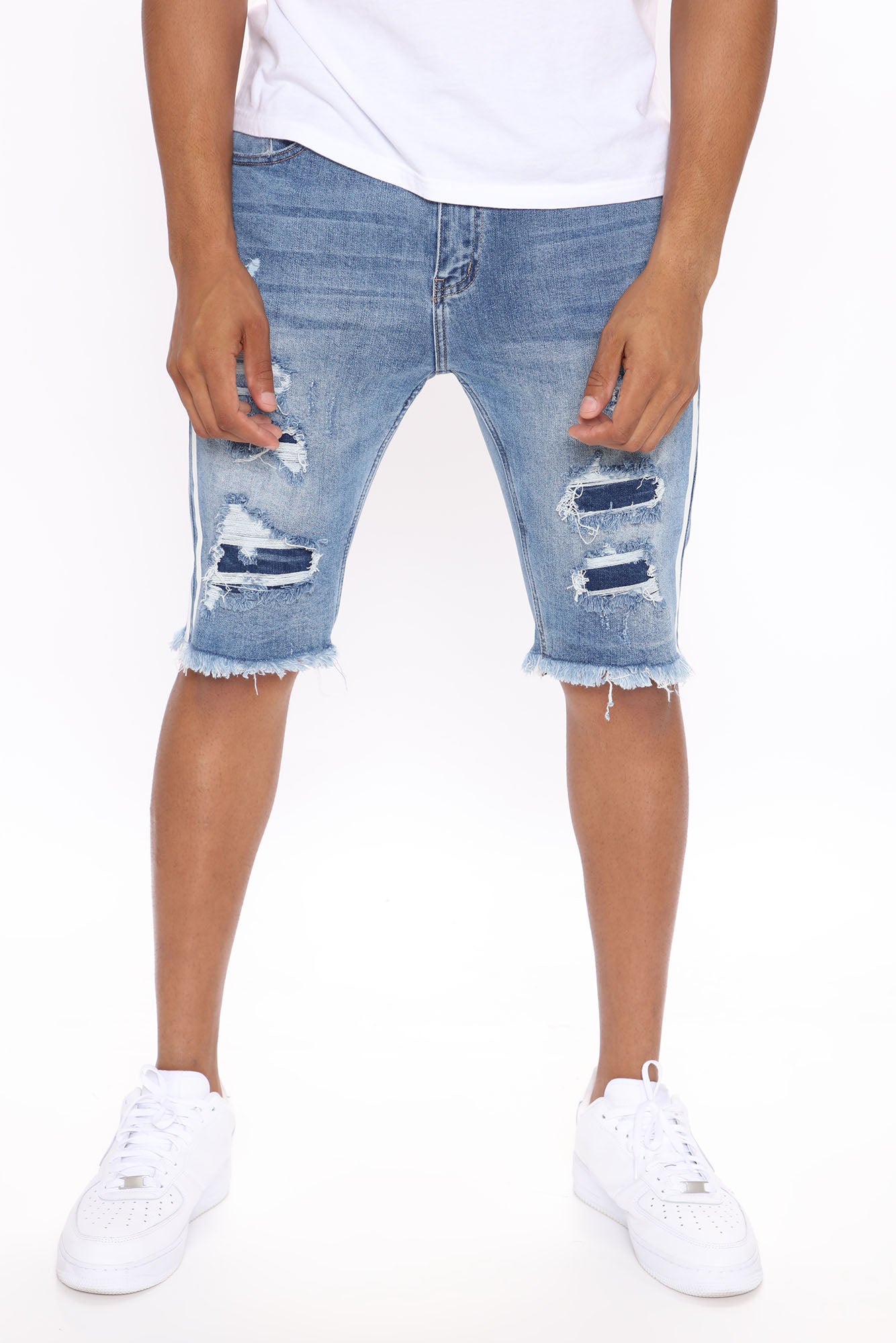 Picture Me Rollin Striped Denim Shorts