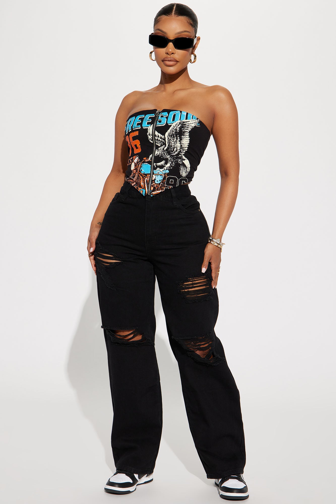 Whatever You Say Ripped Wide Leg Jean