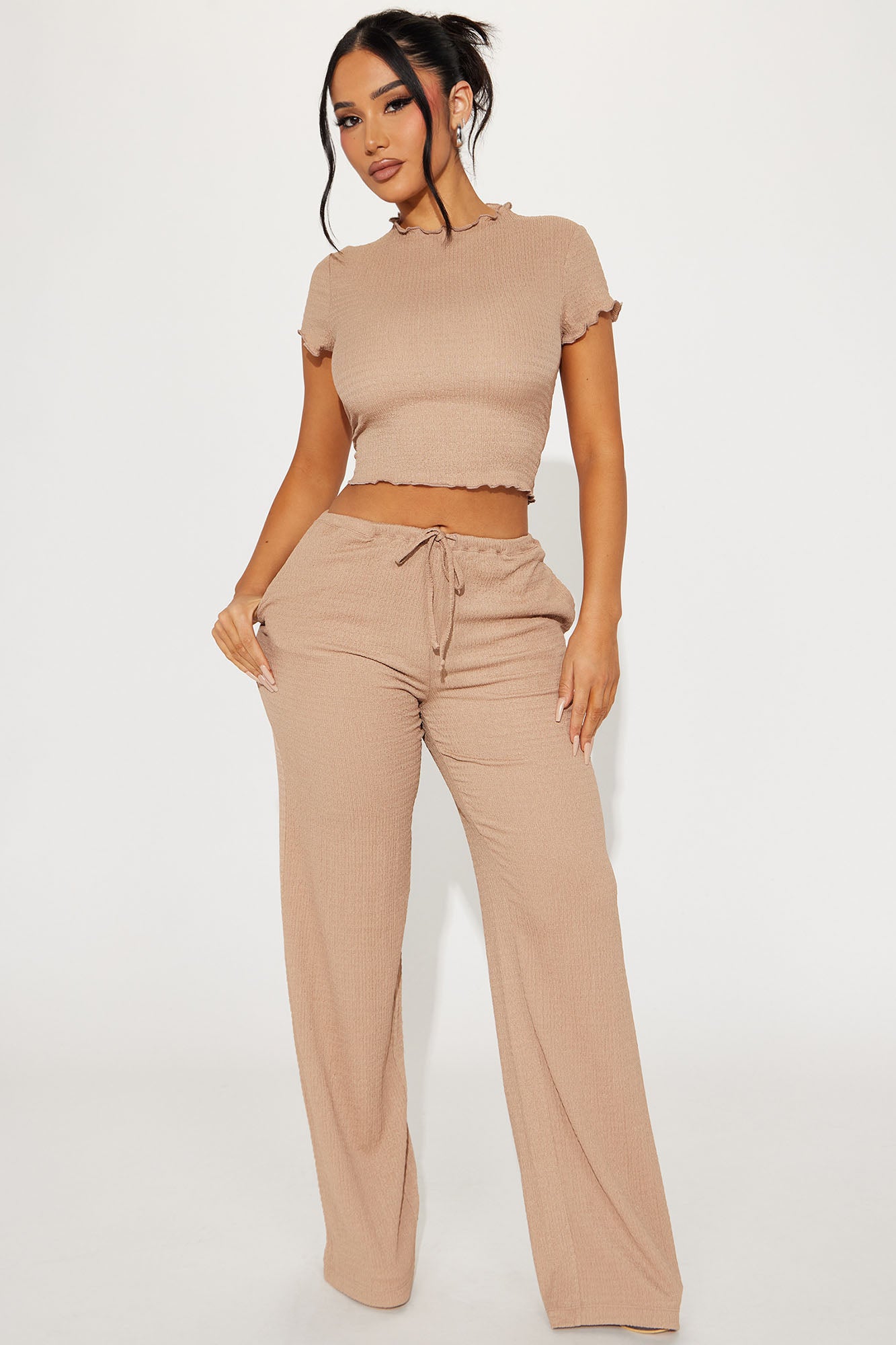 Life Is Good Textured Pant Set