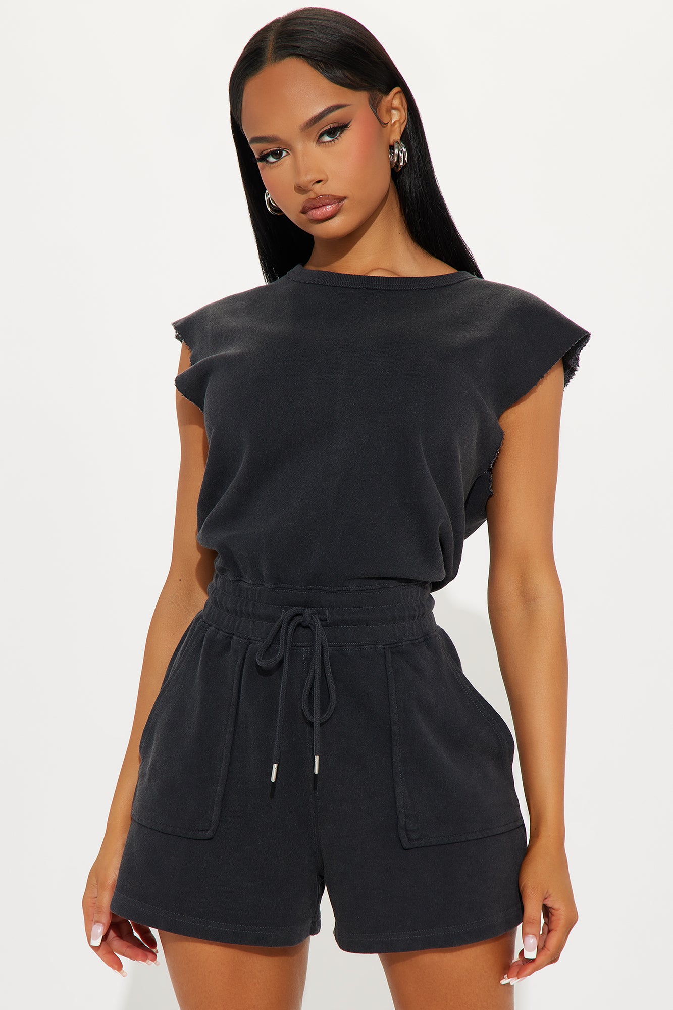 The Washed French Terry Romper