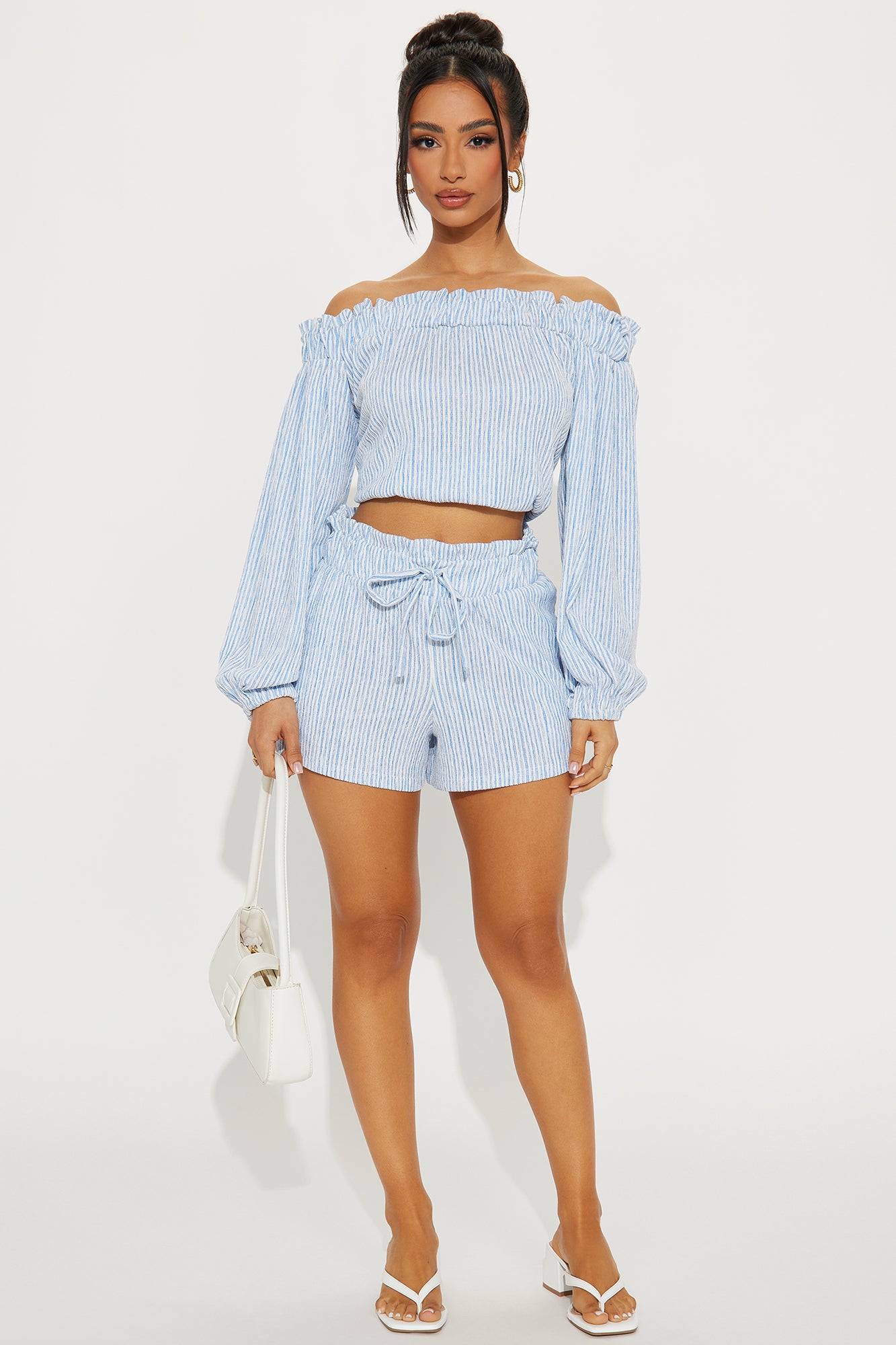 Still Here Striped Short Set
