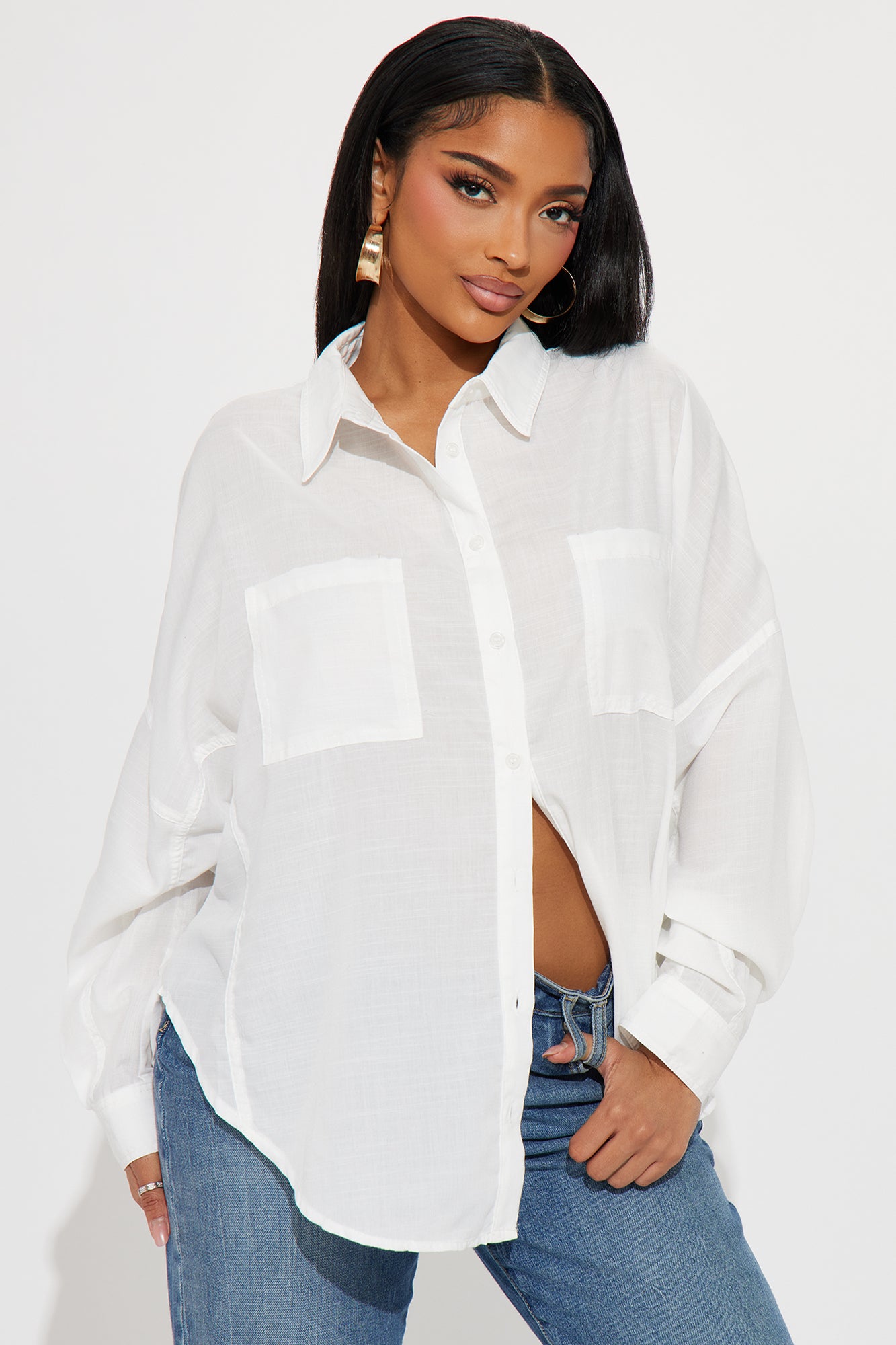 Dua Oversized Linen Button Up Shirt