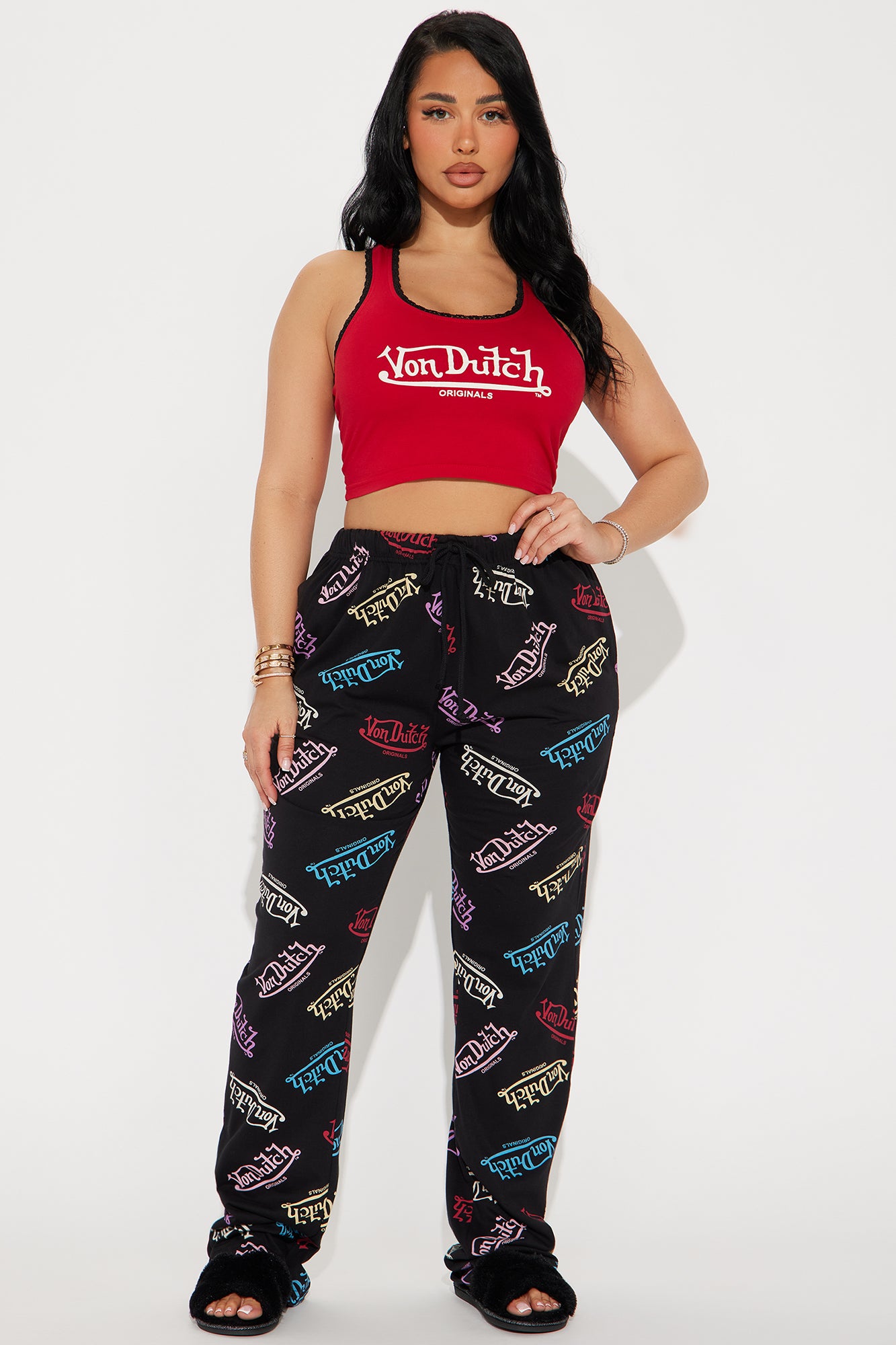 Von Dutch Logo Tank PJ Pant Set