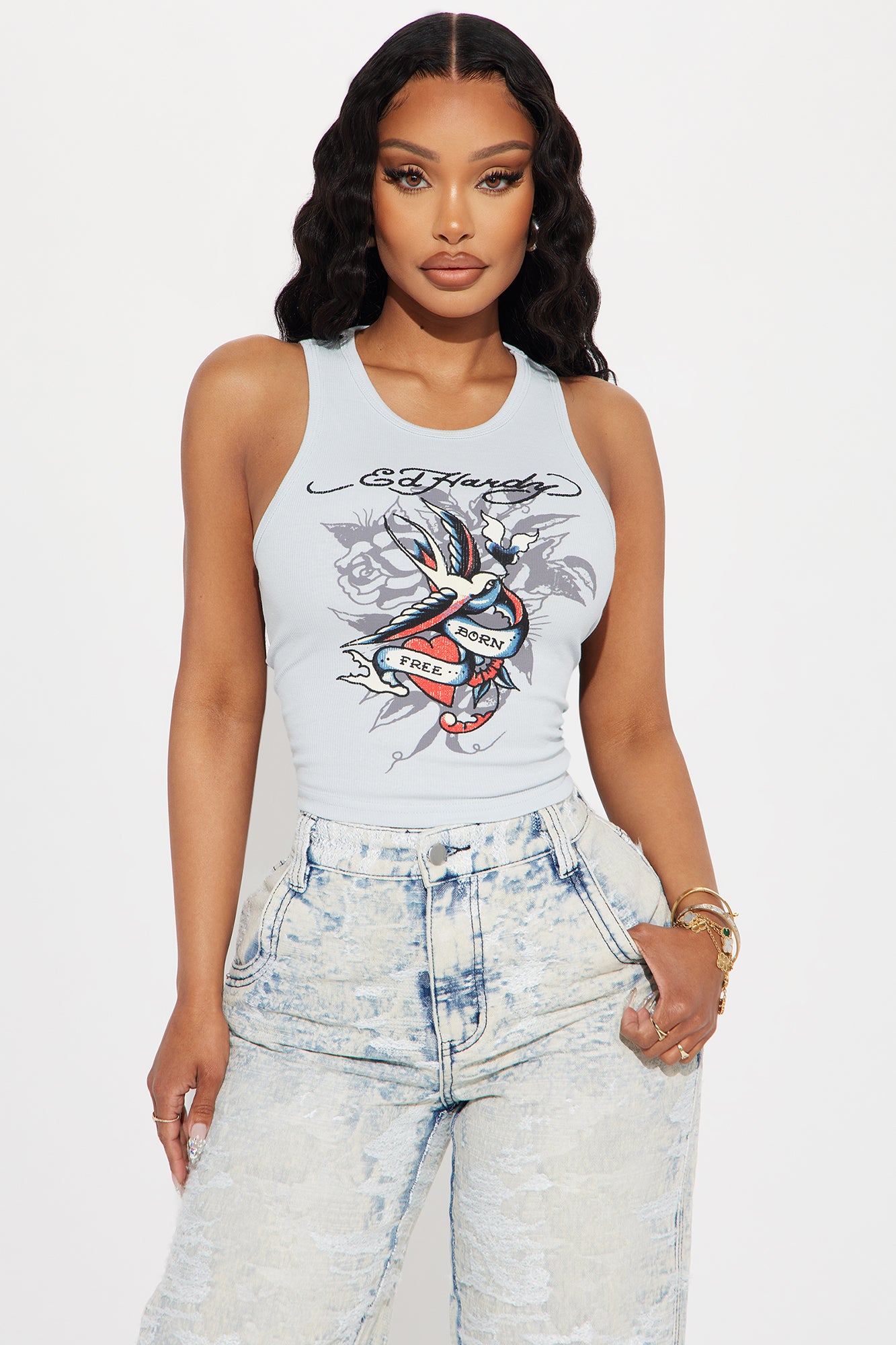 Ed Hardy Bird & Heart Tank